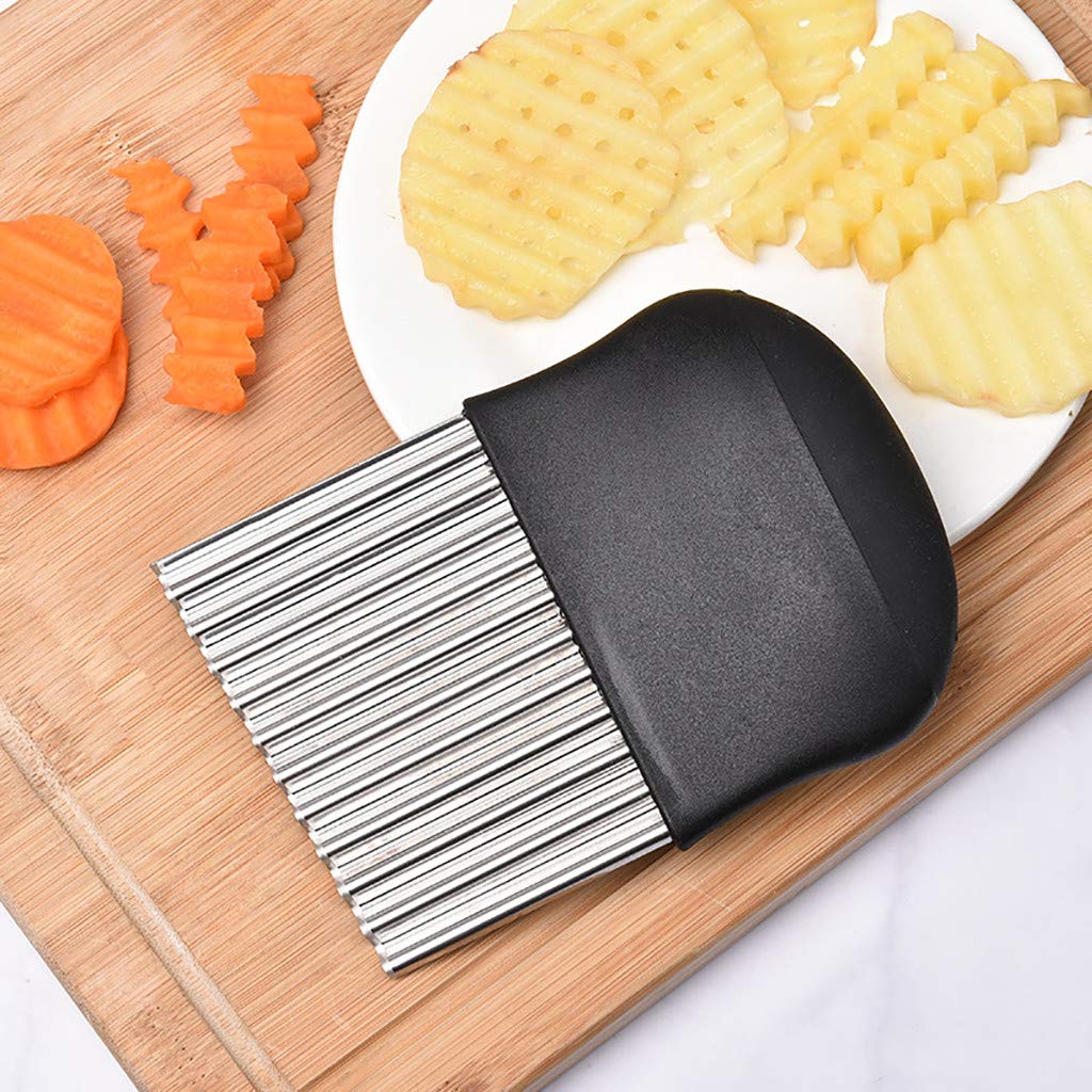 Guolarizi Stainless Steel Wavy Edge Cutting Tool for Potatoes, Fruits & Vegetables - Multicolor Kitchen Gadget for Slicing & Decorating | Perfect for Home Cooking & Food Presentation