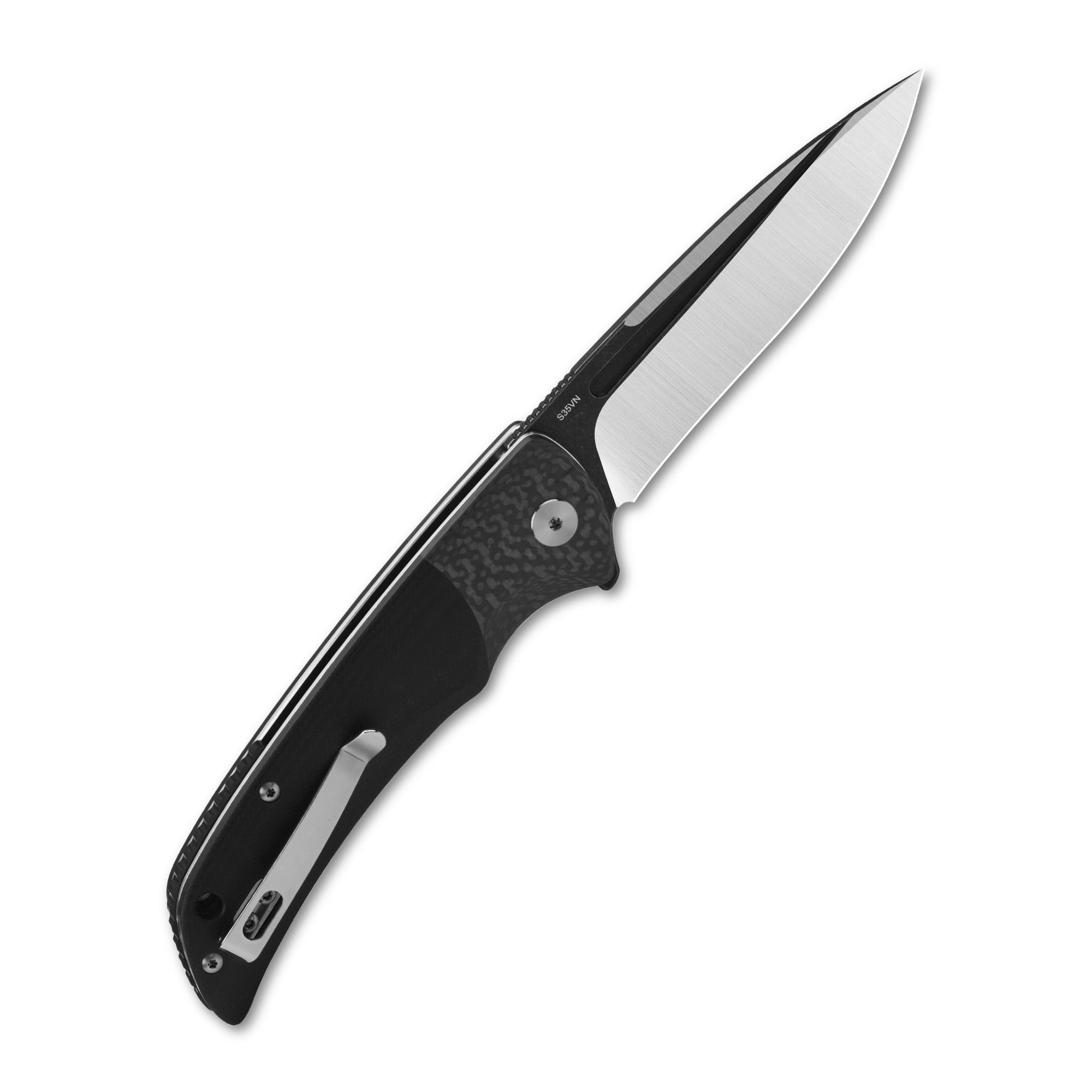 QSP Harpyie Liner Lock Pocket Knife - CPM S35VN Blade with Carbon Fiber & G10 Handle - EDC, Outdoor, Camping, Survival, Hunting, and Everyday Carry Knife