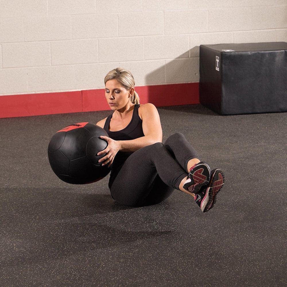 Body-Solid BSTSMB Soft Shell Medicine Ball – Non-Bouncing Wall Ball for Strength Training, Weight Loss, Core Exercises & Home Gym Fitness (6-30lbs, Black) – Perfect for CrossFit, Yoga, Pilates & Functional Training