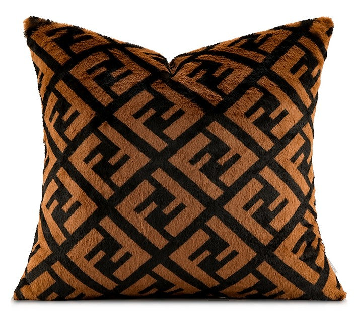 Modern Abstract Brown Decorative Pillow Covers for Couch & Sofa - Large Throw Pillow Cases for Living Room Decor - Perfect for Home, Office & Lounge Styling