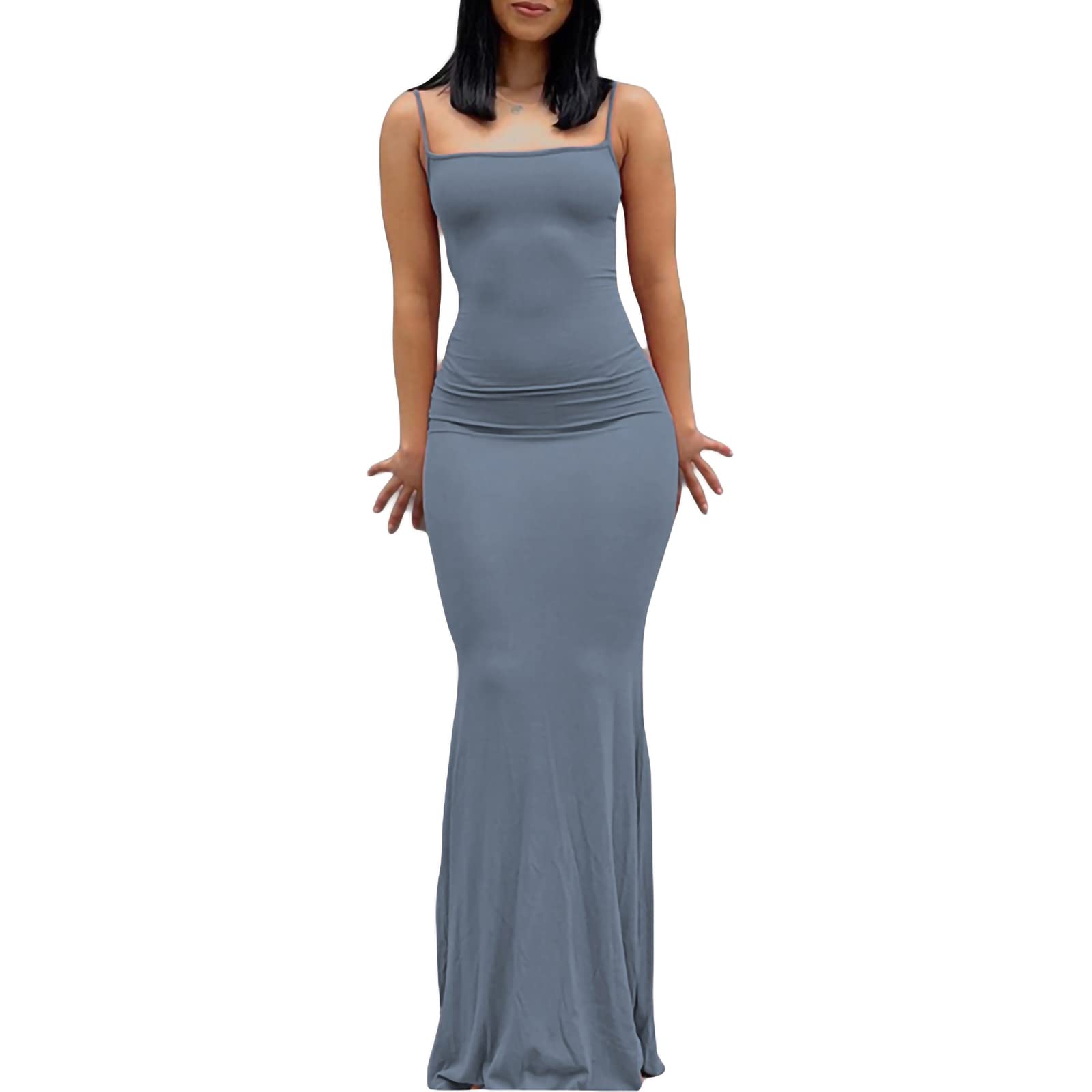 Women's Bodycon Maxi Slip Dress - Sleeveless Strappy Backless Evening Party Long Dress for Summer | Perfect for Cocktail Parties, Date Nights & Special Occasions