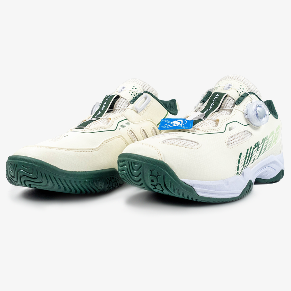 Victor A396 LG Court Shoe - Men's Basketball Sneakers in Lunar White/Hunter Green - Perfect for Indoor & Outdoor Basketball Games and Training