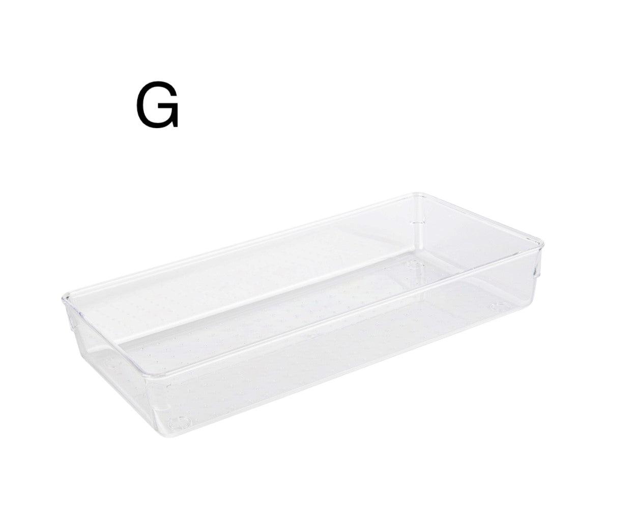 Clear Plastic Drawer Organizer Trays - Set of 6 for Jewelry, Office Supplies & Makeup Storage - Perfect for Home, Office & Travel Organization