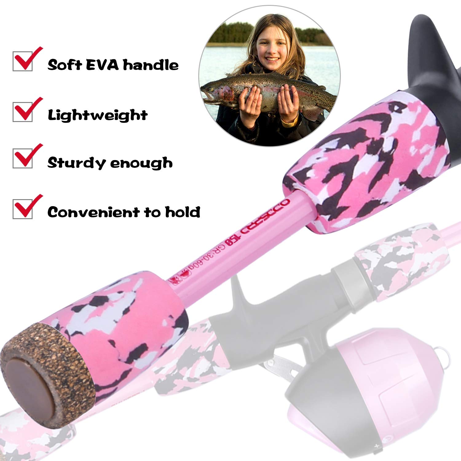 ODDSPRO Pink Kids Fishing Pole - Telescopic Fishing Rod & Reel Combo Kit with Tackle Box for Girls & Youth | Portable Outdoor Fishing Gear for Beginners, Camping, Beach & Backyard Fun