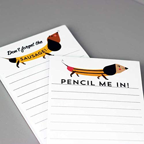 Nancy Nikko Dachshund Refrigerator Notepads - Set of 2 Magnetic Pads (To-Do List & Grocery List) - Cute Dog Design for Kitchen, Office & Home Organization