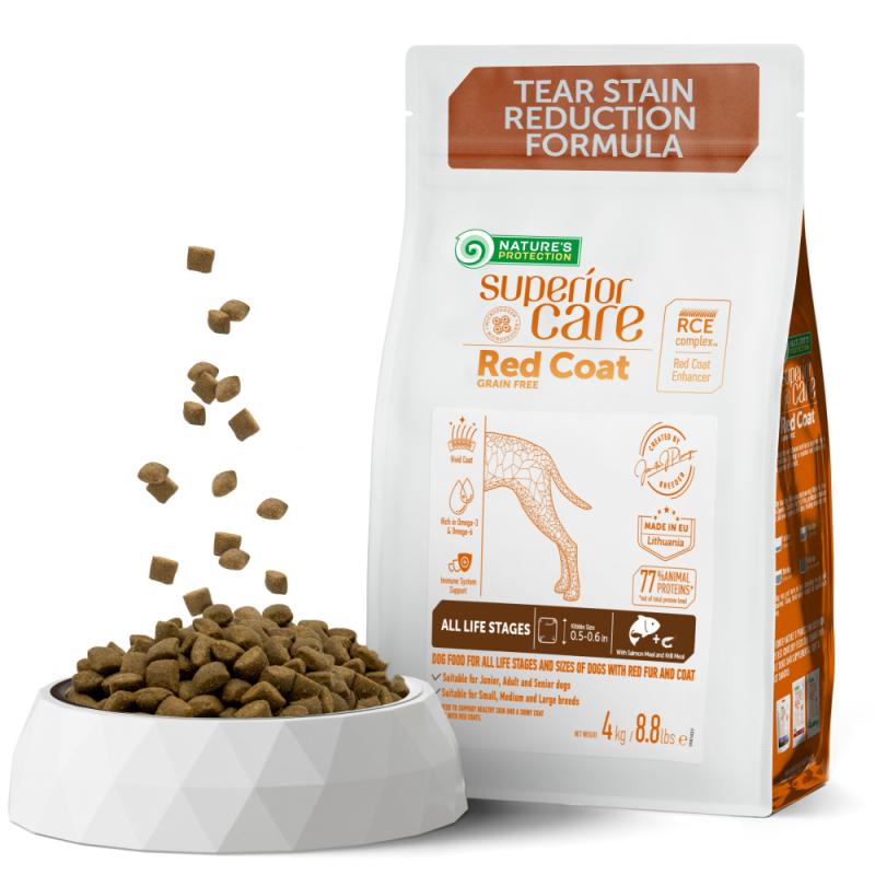 Premium Salmon & Krill Formula Dog Food - All Life Stages, All Breeds for Healthy Skin & Shiny Red Coat - Perfect for Daily Meals & Coat Enhancement