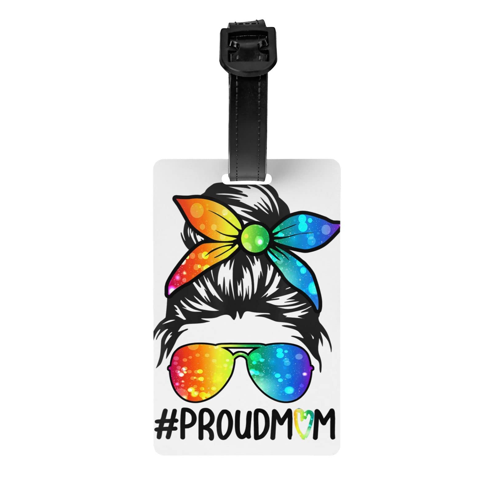 LGBT Proud Mom Luggage Tag - Durable Privacy ID Card Holder for Suitcases, Bags & Handbags | Perfect for Travel, School & Pride Events