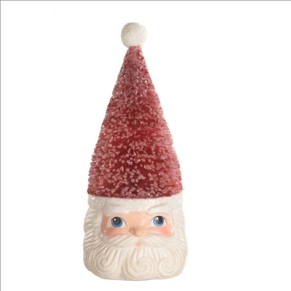 Bethany Lowe Designs Santa Red Ornament - Christmas Bottle Brush Tree Decor for Holiday Home, Party & Gift Giving