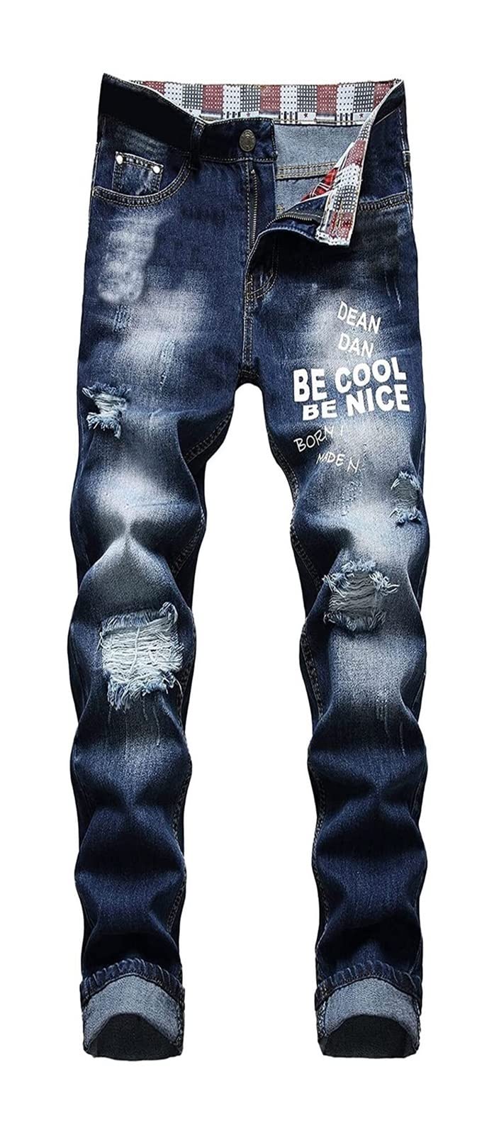 Men's Hip Hop Jeans - Straight Leg Denim Pants for Casual Wear | Trendy Streetwear & Everyday Comfort | Perfect for Urban Style, Parties, and Daily Outfits