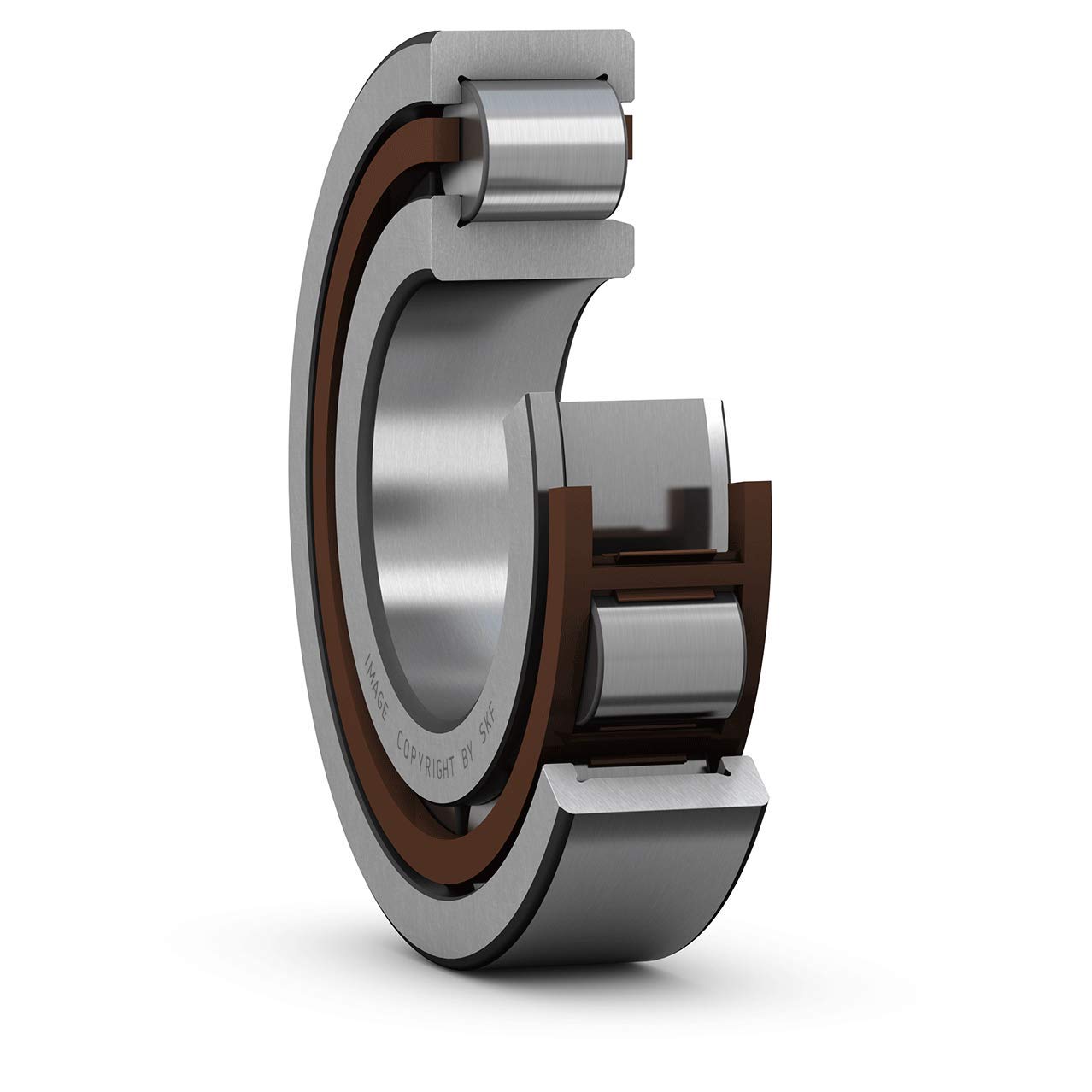 SKF NJ 308 ECP/C4 Single Row Cylindrical Roller Bearing - 40mm Bore, 90mm OD, 23mm Width - High Capacity C4 Clearance with Polyamide Cage - Flanged Design for Easy Installation - Perfect for Industrial Machinery, Pumps, and Electric Motors