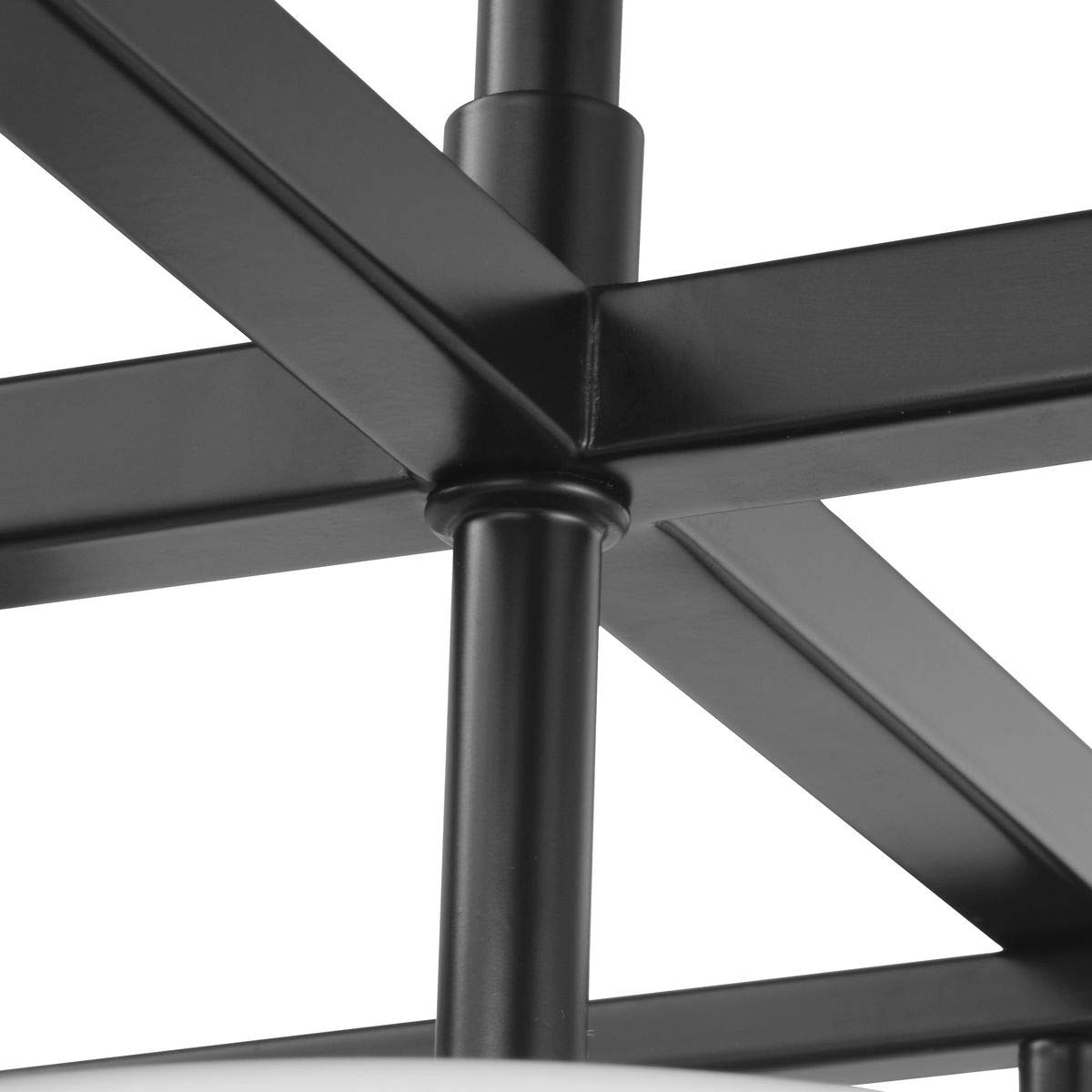 Chadwick Collection 1-Light Etched Opal Glass Modern Pendant Light in Matte Black - Perfect for Kitchen Island, Dining Room, and Entryway Lighting