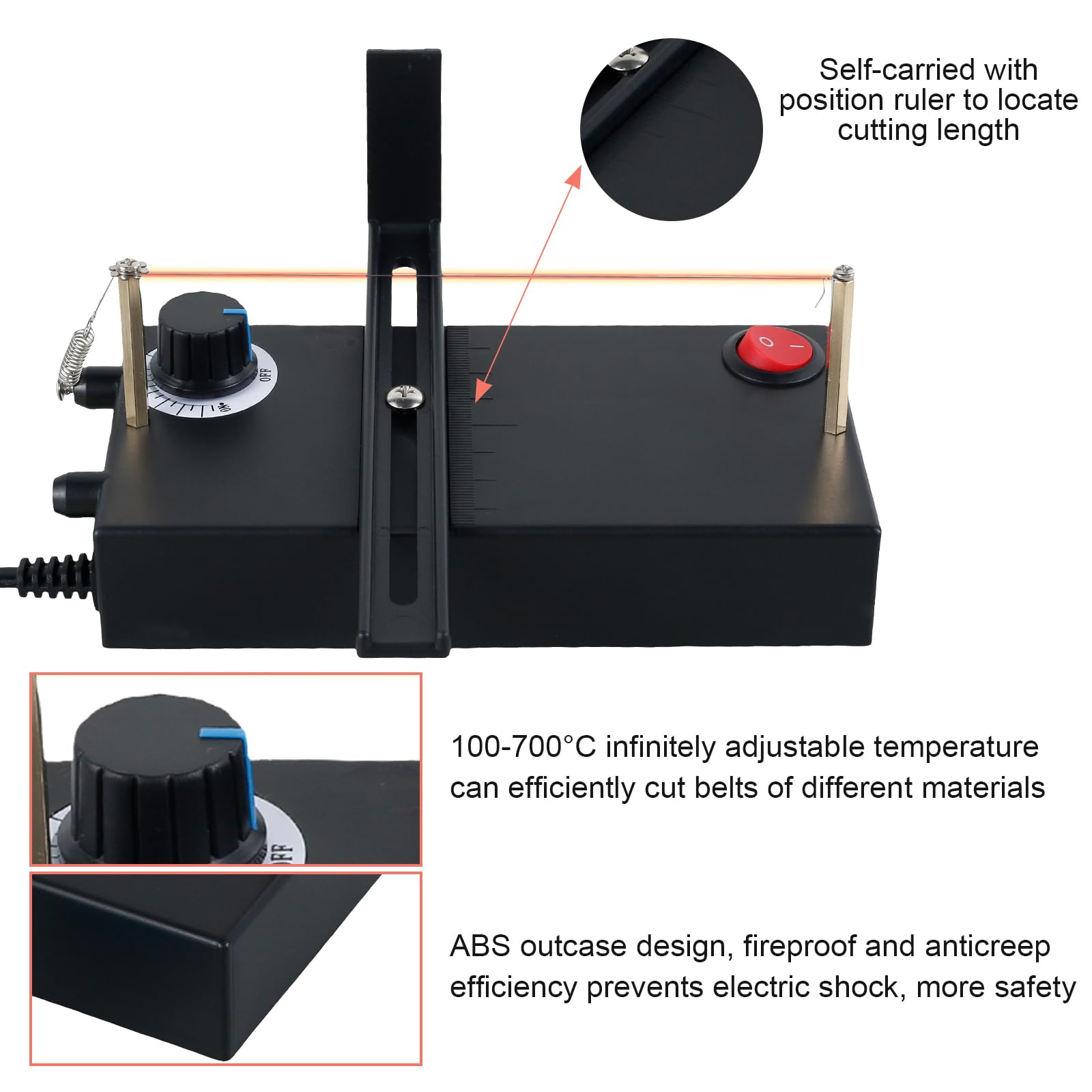 Electric Ribbon Cutter with 3 Heating Wires - Hot Thermal Rope Cutting Tool for Elastic Bands & Braided Ribbons | Safe & Portable Heat Cutter for DIY Crafts, Gift Wrapping & Fabric Projects