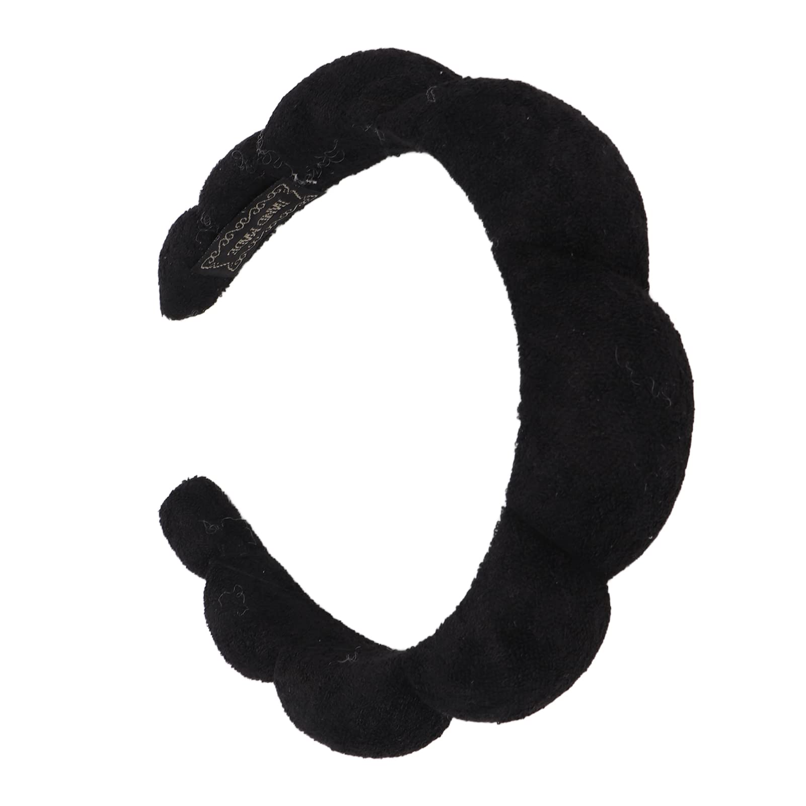 Soft Absorbent Facial Makeup Headband for Women - Cute SPA Headband for Yoga, Exercise & Skincare (Black) | Perfect for Spa Days, Gym Workouts & Beauty Routines