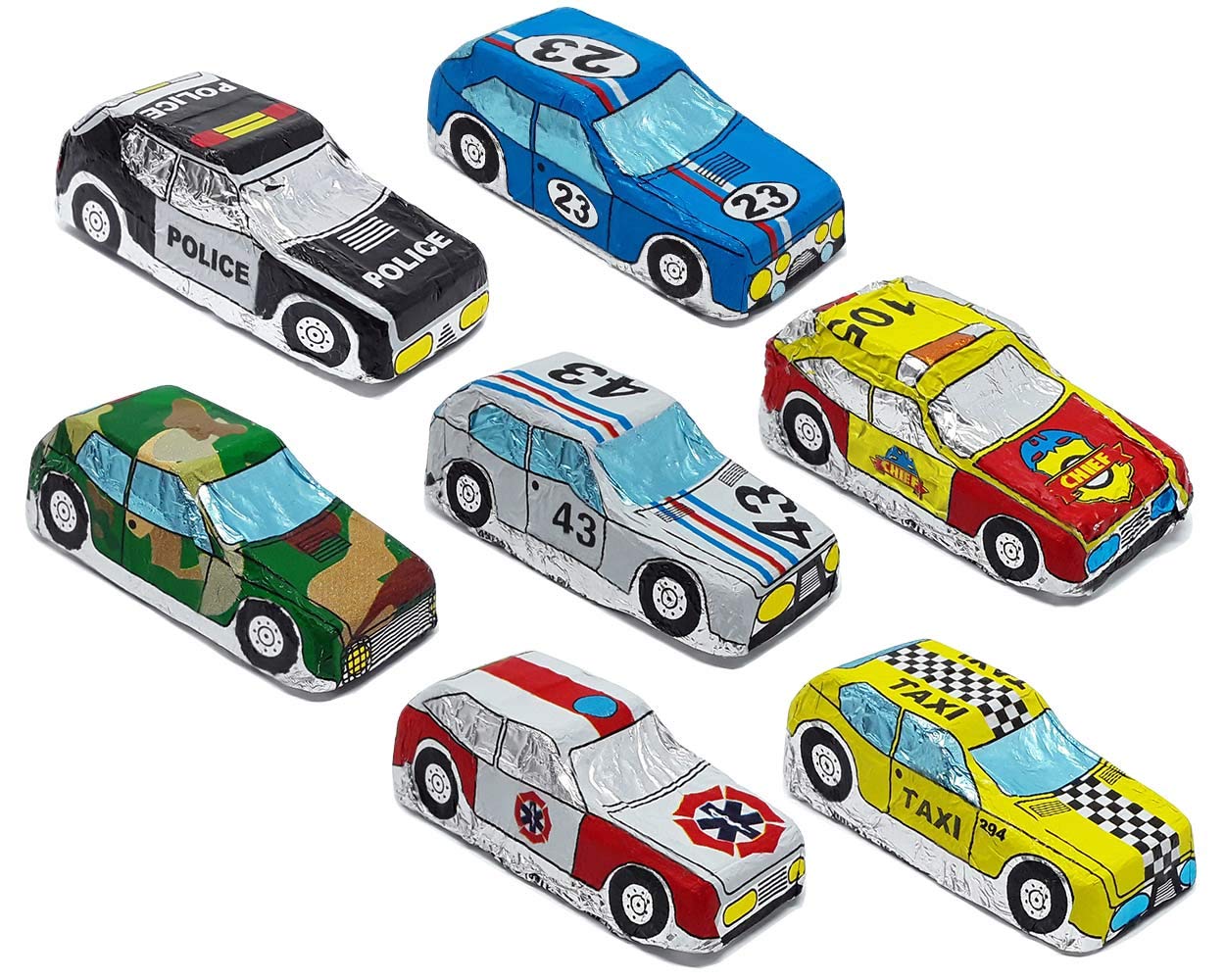 Premium Madelaine Solid Milk Chocolate Cars - Assorted Italian Foil Wrapped (1/2 LB) - Perfect for Birthday Parties, Holiday Gifts & Corporate Events