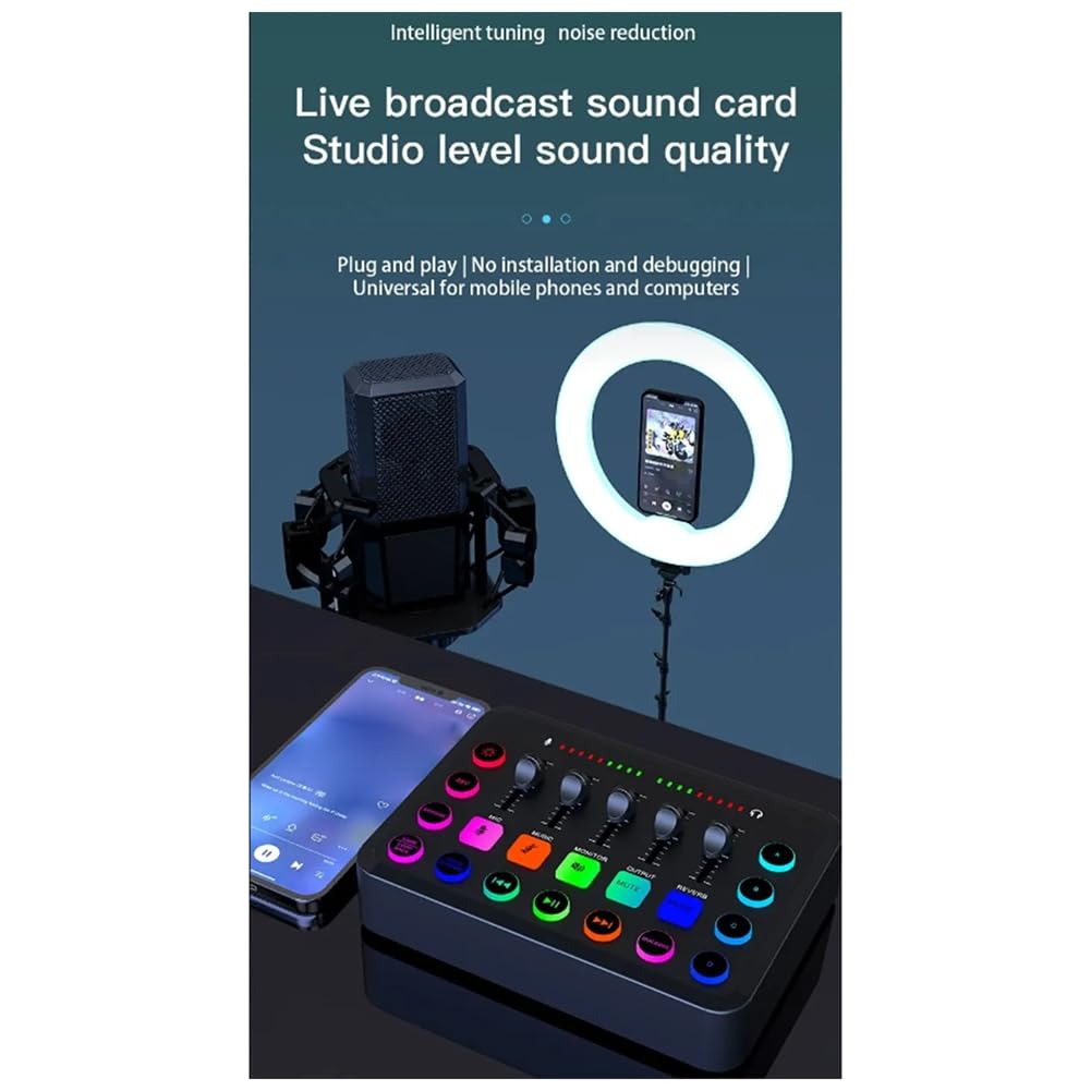 Osmond F11 Professional Audio Mixer & Sound Card for PC, Studio Recording, Podcasting - High-Quality USB Mixer for Live Streaming, Music Production, and Home Studio Setup