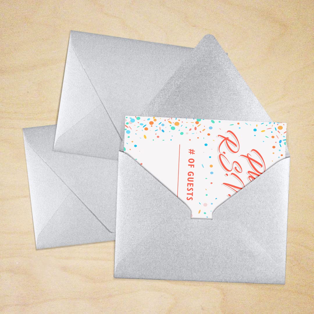 Premium A2 Contour Flap Envelopes (4 3/8 x 5 3/4 Inches) - 1000 Pack Silver Metallic Business Envelopes for Wedding Invitations, Greeting Cards & Professional Correspondence