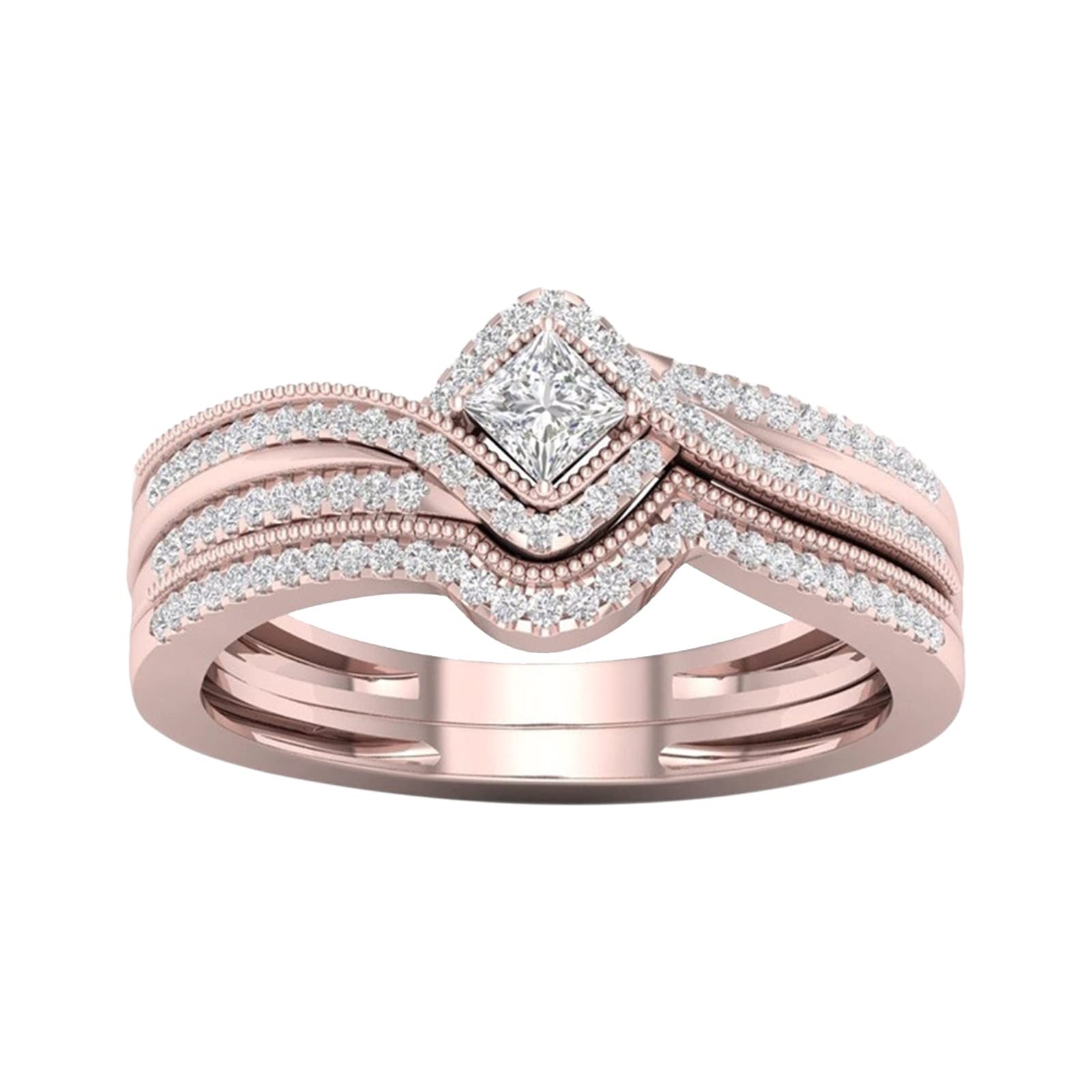 Exquisite Alloy Zircon Opal Hollow Out Rings for Women - Elegant Creative Jewelry Gift for Mother's Day, Anniversary, Birthday & Special Occasions | Perfect for Parties, Weddings & Everyday Wear