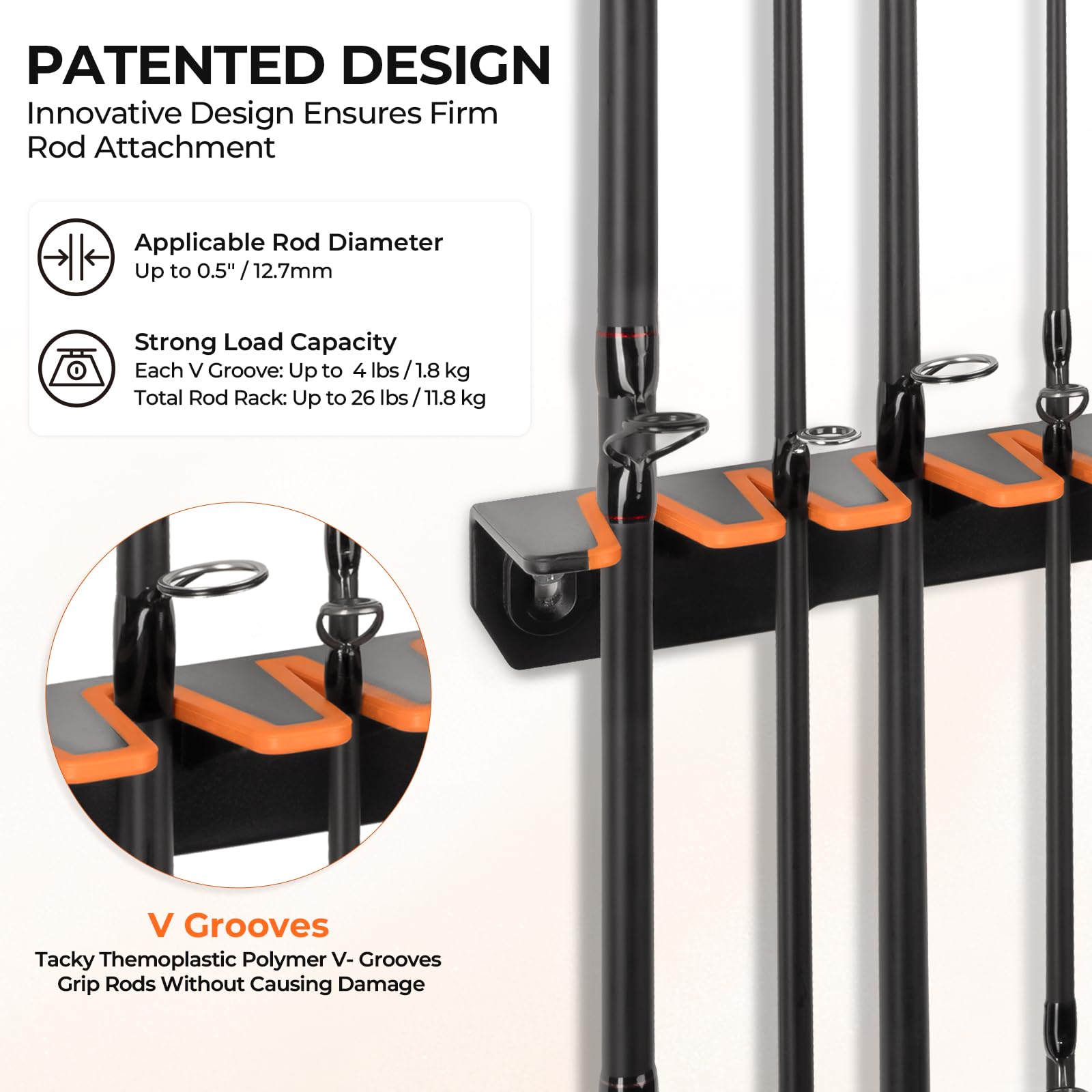 **KastKing V15 Vertical Fishing Rod Holder – Wall Mounted Rod Rack for 15 Rods & Combos (17.25