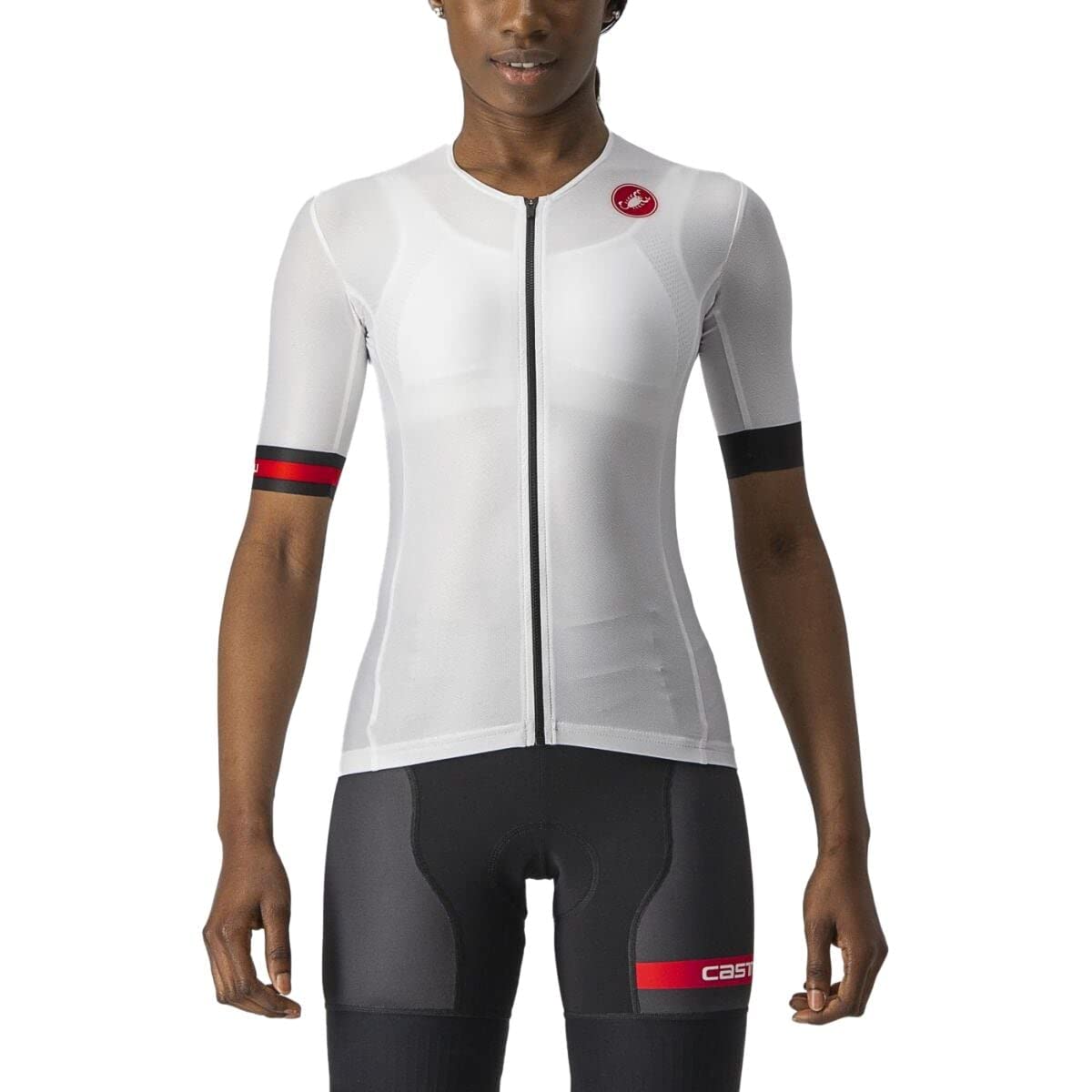Castelli Women's Free Speed 2 Race Tri Top - High Performance Triathlon Cycling Jersey for Women, Breathable & Quick-Dry, White (Large) - Ideal for Triathlons, Cycling Races & Training Sessions