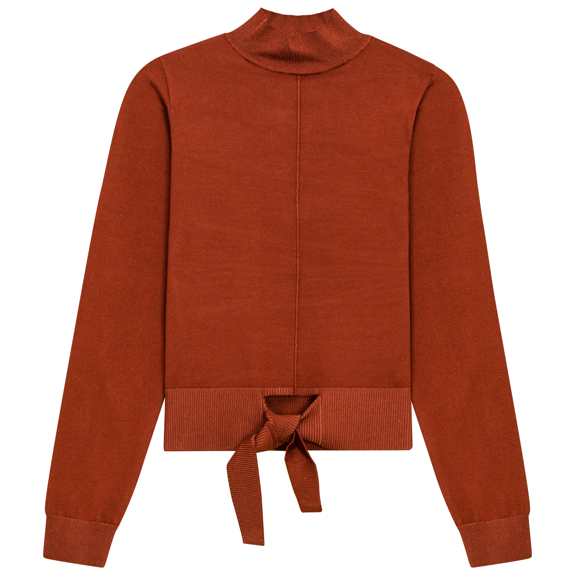Women's Mock Neck Tie Sweater - Soft Knit Pullover for Fall & Winter - Perfect for Office, Date Night & Casual Outings