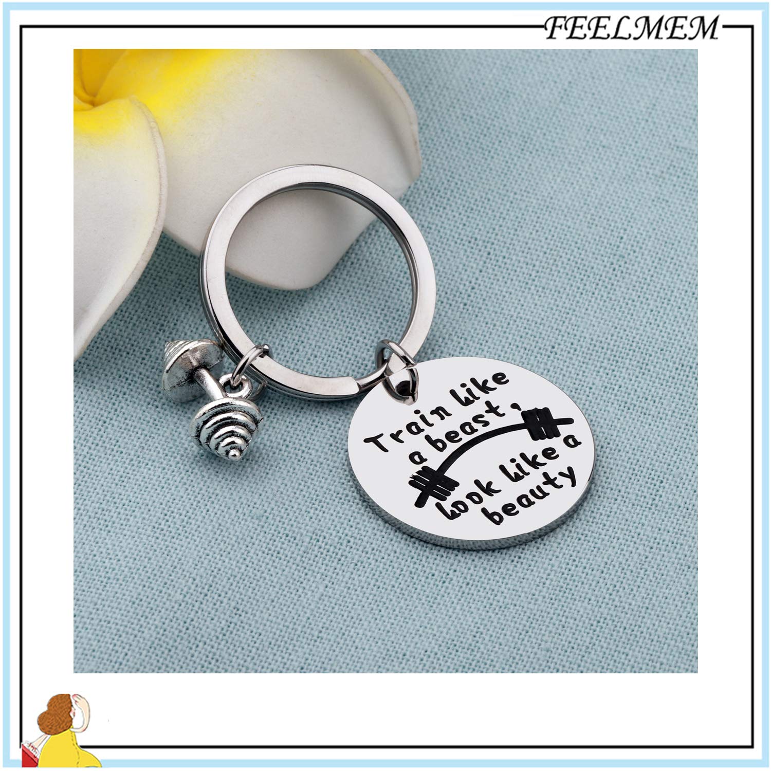 FEELMEM Motivational Workout Keychain - Perfect Fitness Gift for Bodybuilders & Gym Enthusiasts | Ideal for Gym Bags, Workout Gear & Fitness Motivation