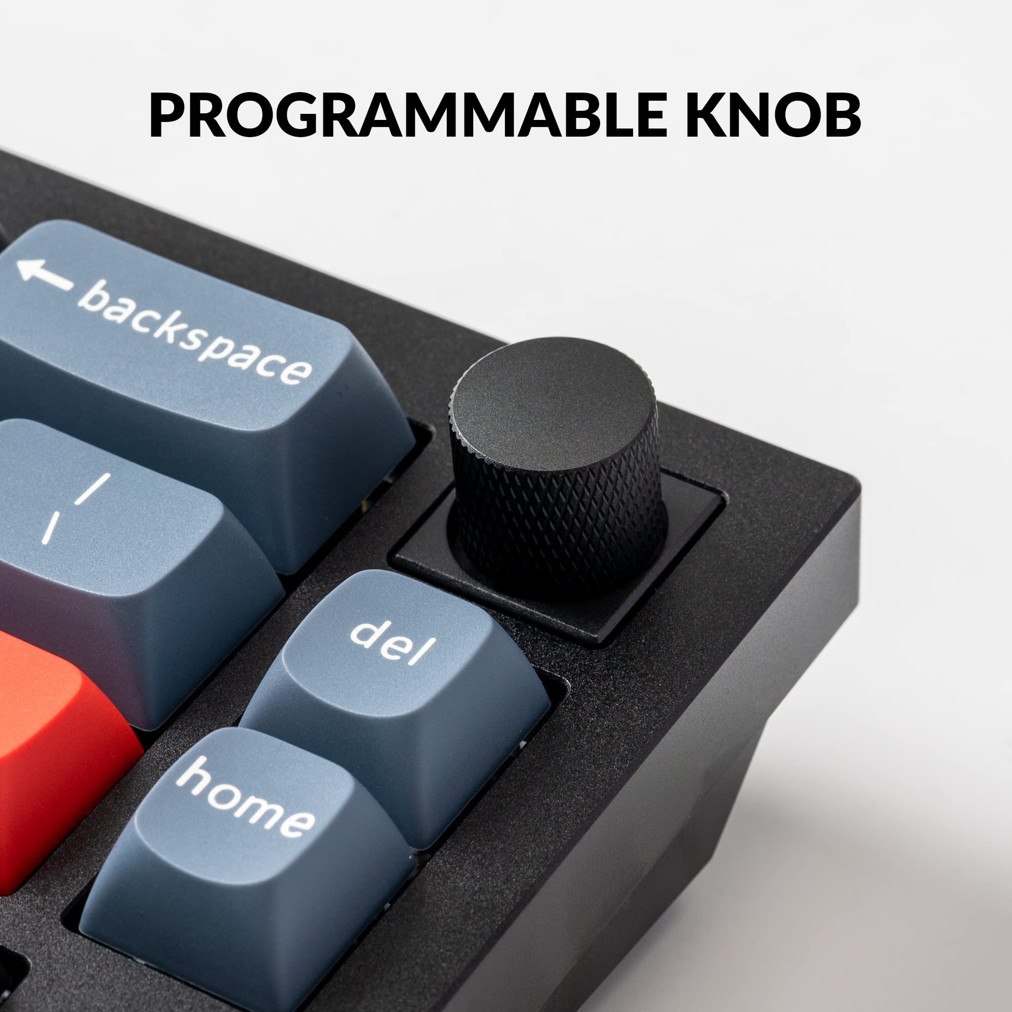 Keychron Q2 Wired Custom Mechanical Keyboard - 65% Compact Layout with Knob, Hot-Swappable Gateron G Pro Blue Switches, QMK/VIA Programmable Macros, Double Gasket Design for Mac/Windows/Linux (Black) | Perfect for Gaming, Coding & Office Work