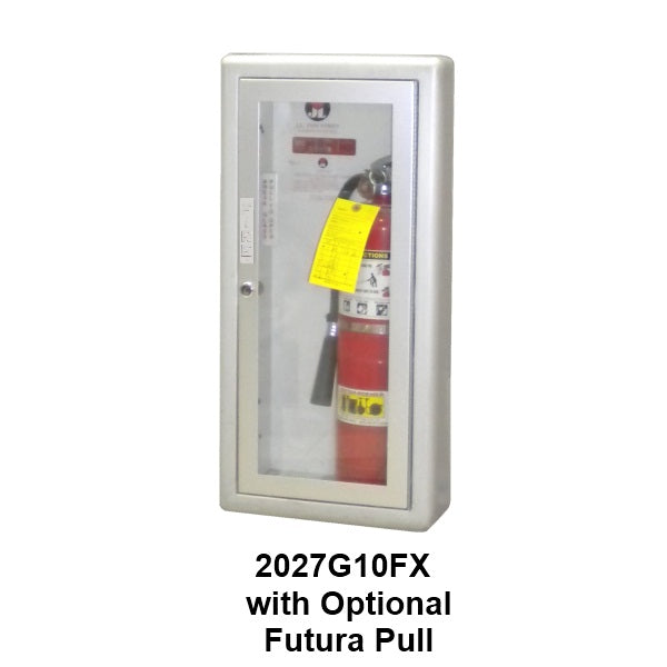 JL Industries 1826F10 Clear Acrylic Fire Extinguisher Cabinet with Full Glazing & Pull Handle - Wall Mount Safety Storage for Schools, Offices, and Commercial Buildings