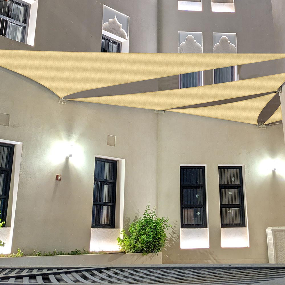 22' Triangle Shade Sail Canopy - UV Protection Outdoor Sun Shade for Patio, Driveway, Garden, Pool & Backyard | TheLAShop