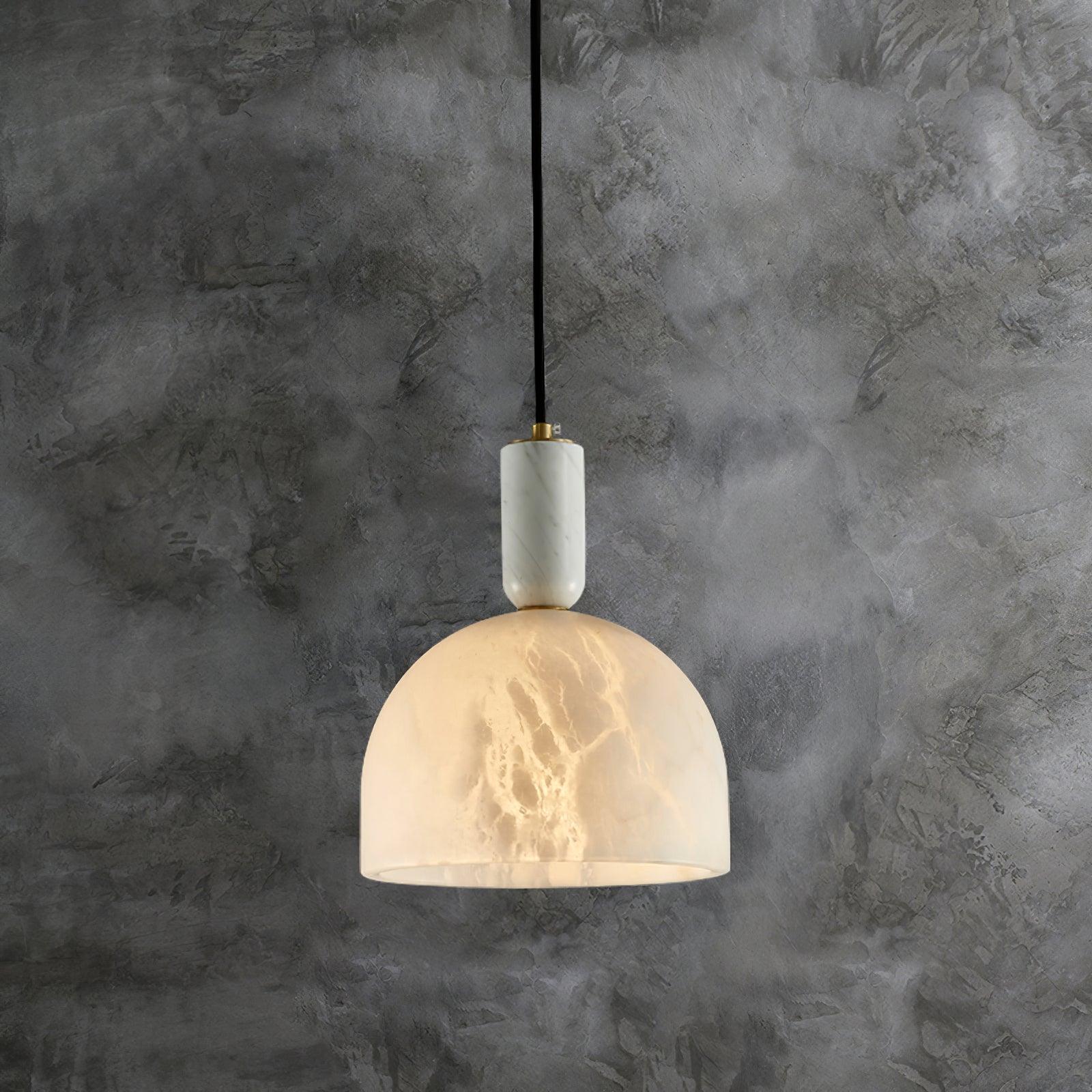 Blair Alabaster Pendant Light - Modern White Glass Ceiling Lamp for Dining Room, Kitchen Island & Bedroom Lighting
