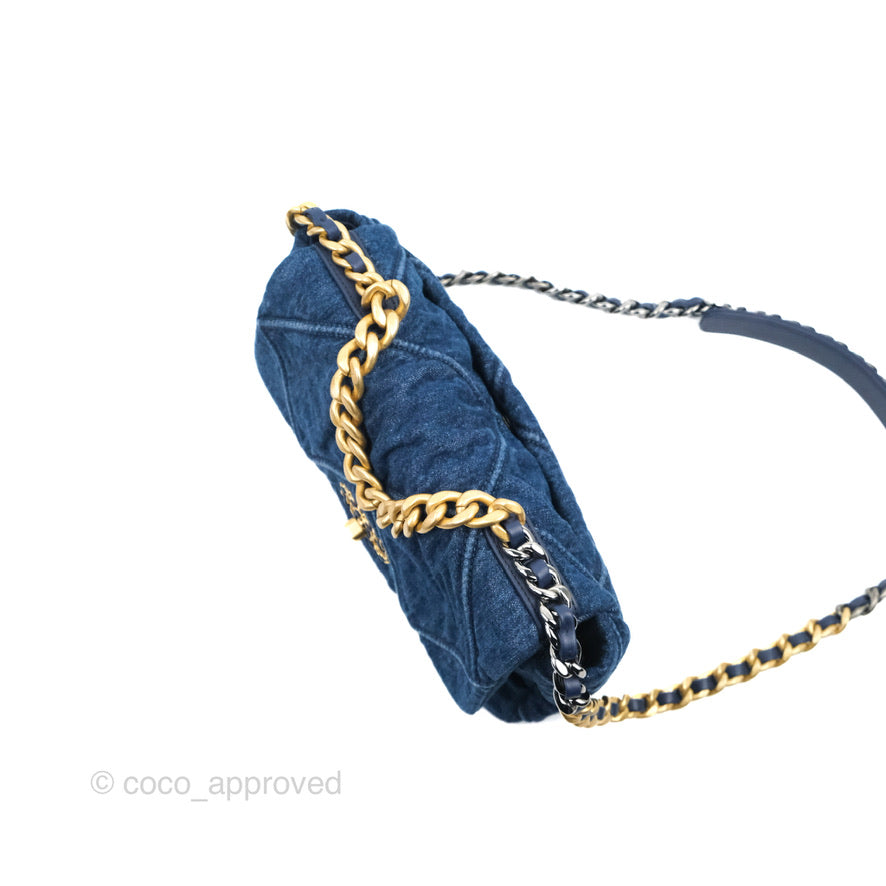Chanel 19 Small Denim Mixed Hardware Flap Bag - Luxury Designer Handbag for Women | Perfect for Everyday Use, Date Night & Special Occasions