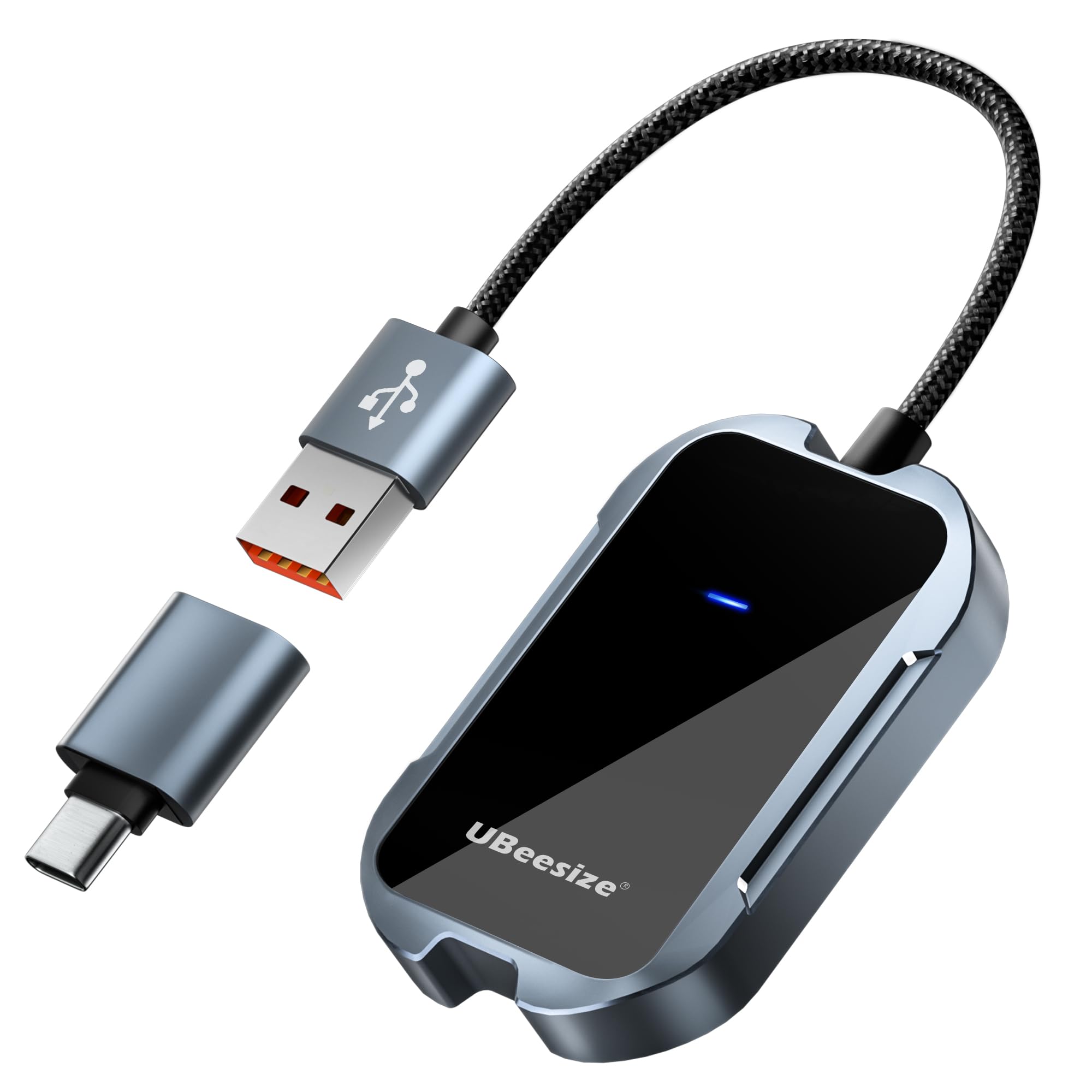 UBeesize Wireless CarPlay Adapter (2025) - Seamless Wireless Upgrade for 2017+ Cars | iPhone & Android Compatible | Plug & Play for Hands-Free Driving & Music Streaming