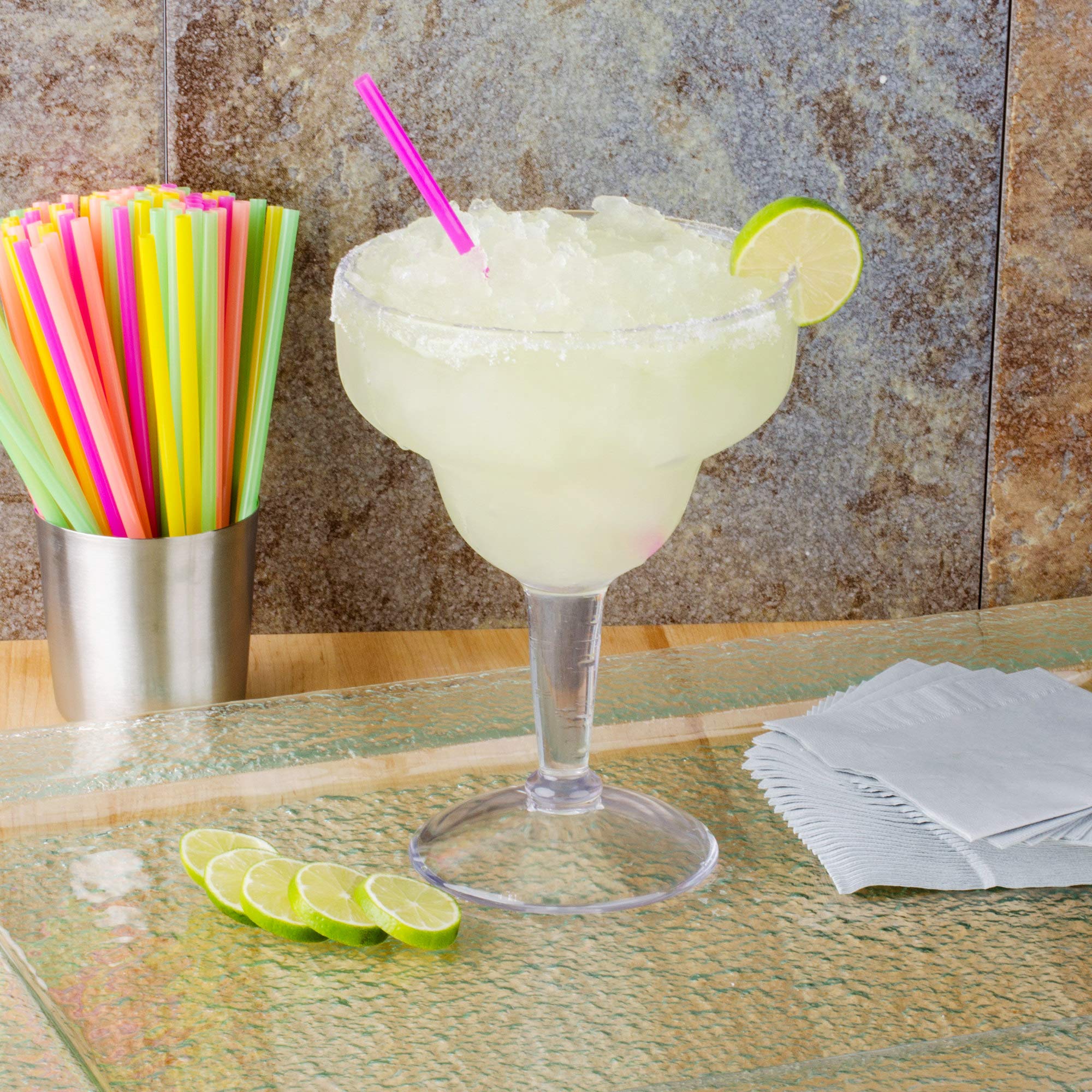 BPA-Free Heavy-Duty Shatterproof Plastic Jumbo Margarita Glasses - 36oz (Set of 12) - Perfect for Parties, Bars, Restaurants & Outdoor Events