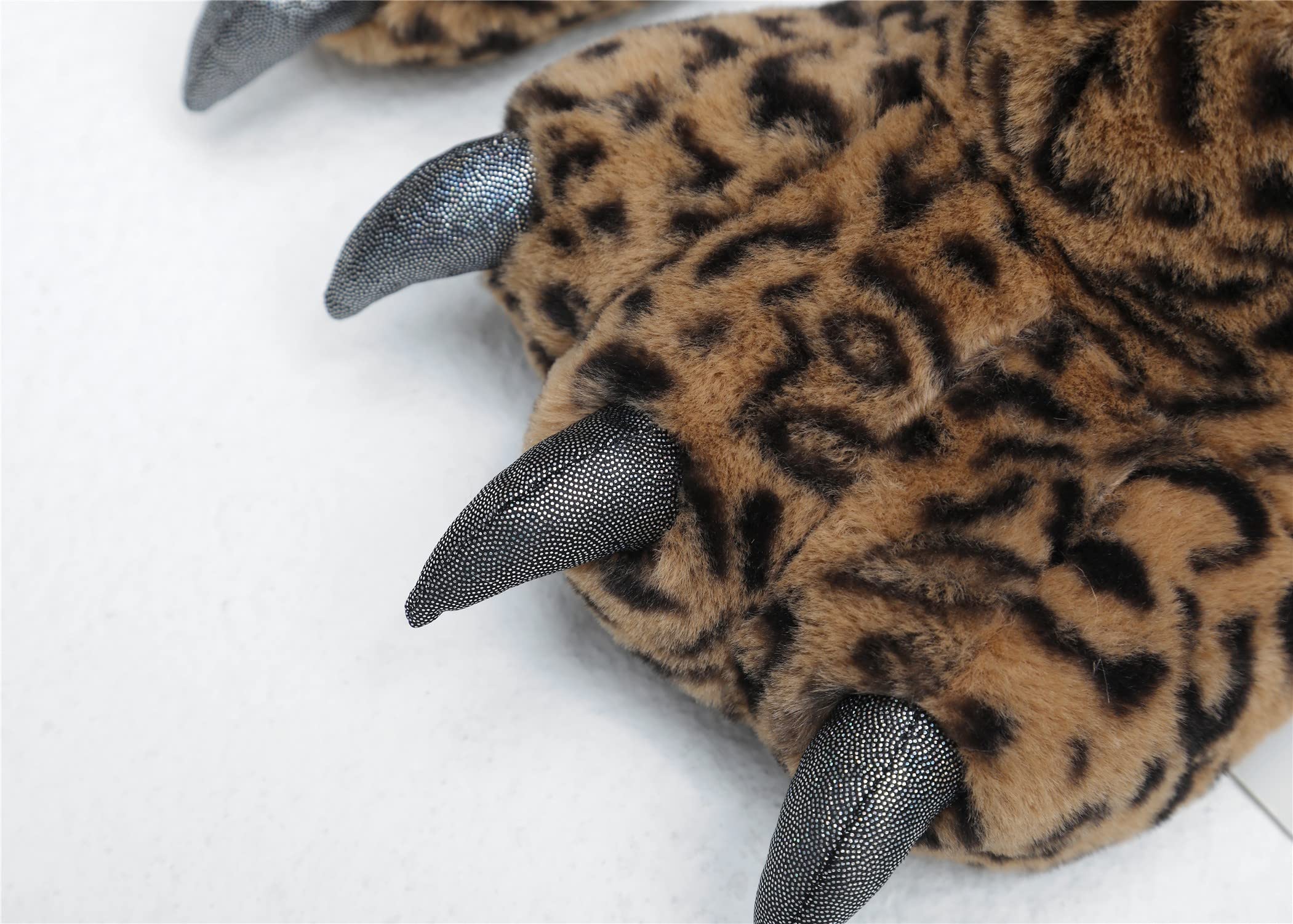 YESBOR Men's Cute Plush Paw Slippers - Fuzzy Animal Claw House Shoes for Halloween Cosplay & Costume - Warm Comfortable Indoor/Outdoor Slippers for Christmas Gifts, Lounge Wear and Themed Parties