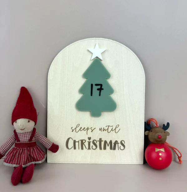 Christmas Sleeps Countdown Board - Fun Holiday Advent Calendar for Kids - Perfect for Family Christmas Countdown & Festive Home Decor