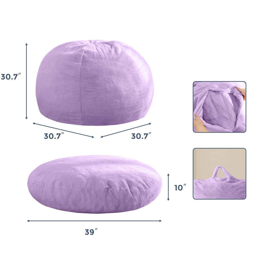 MAXYOYO 2-in-1 Kids Bean Bag Chair & Convertible Floor Pillow Bed - Soft Purple Lounge Seat for Reading, Gaming & Nap Time - Kids Room Decor & Playroom Furniture