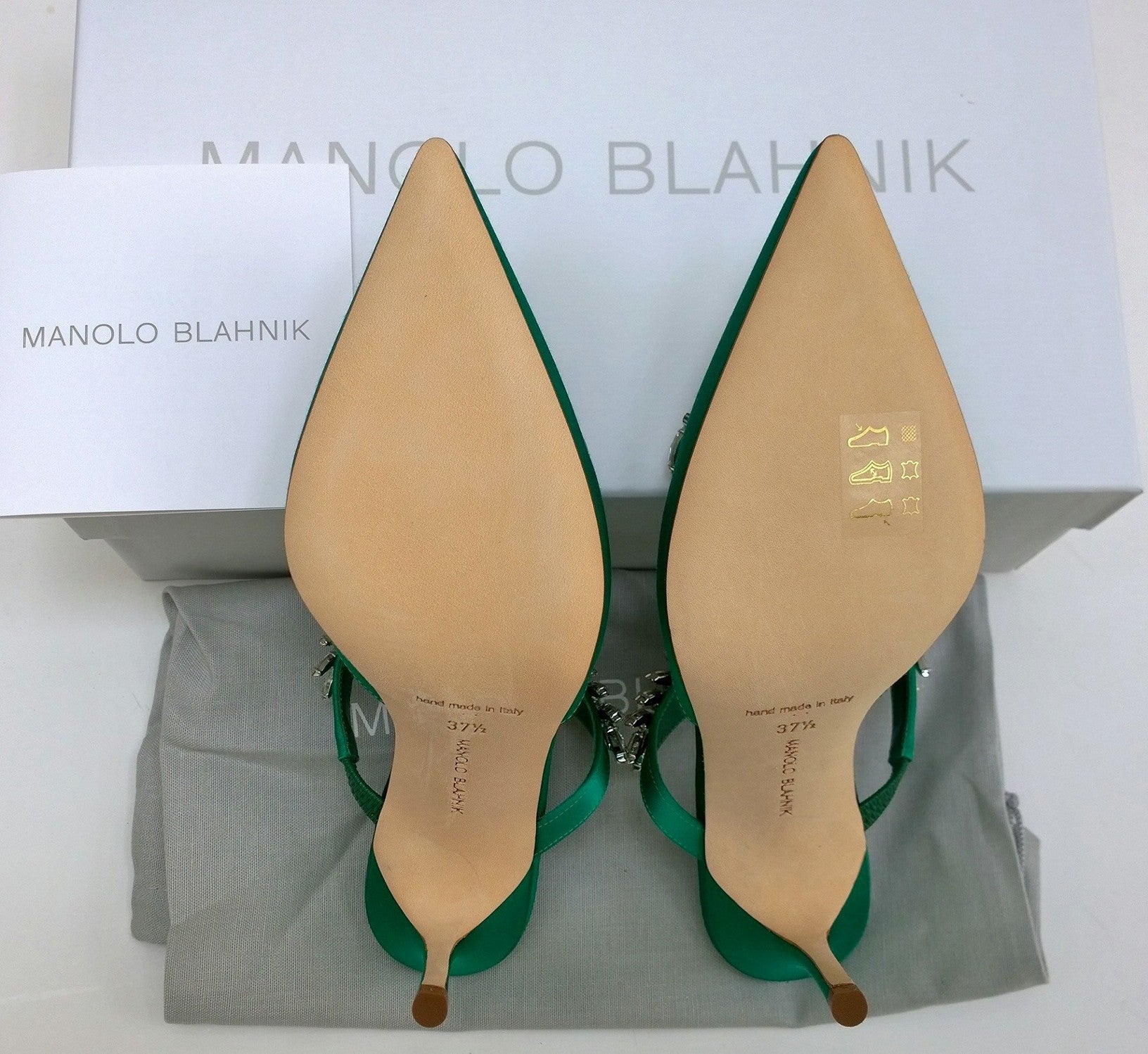 Manolo Blahnik Lurum 90mm Bright Green Satin Rhinestone Heels - Luxury Designer Mules for Women | Perfect for Weddings, Parties & Special Occasions
