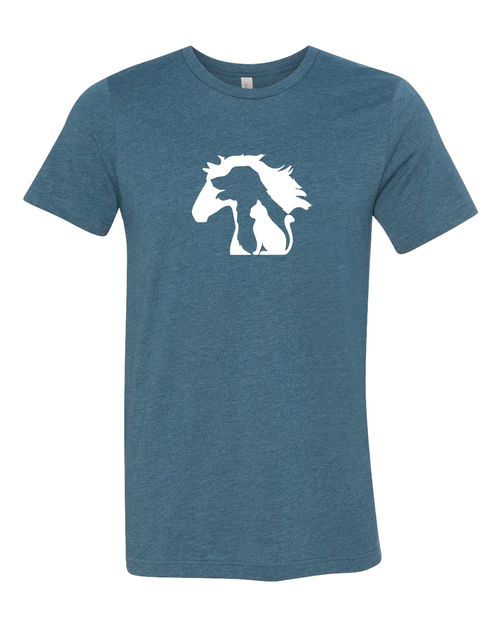 Animal Lover T-Shirt - Cute Horse, Cat & Dog Graphic Tee for Pet Owners - Funny Pet Mom Shirt for Women & Men - Perfect for Casual Wear, Gifts & Animal Enthusiasts