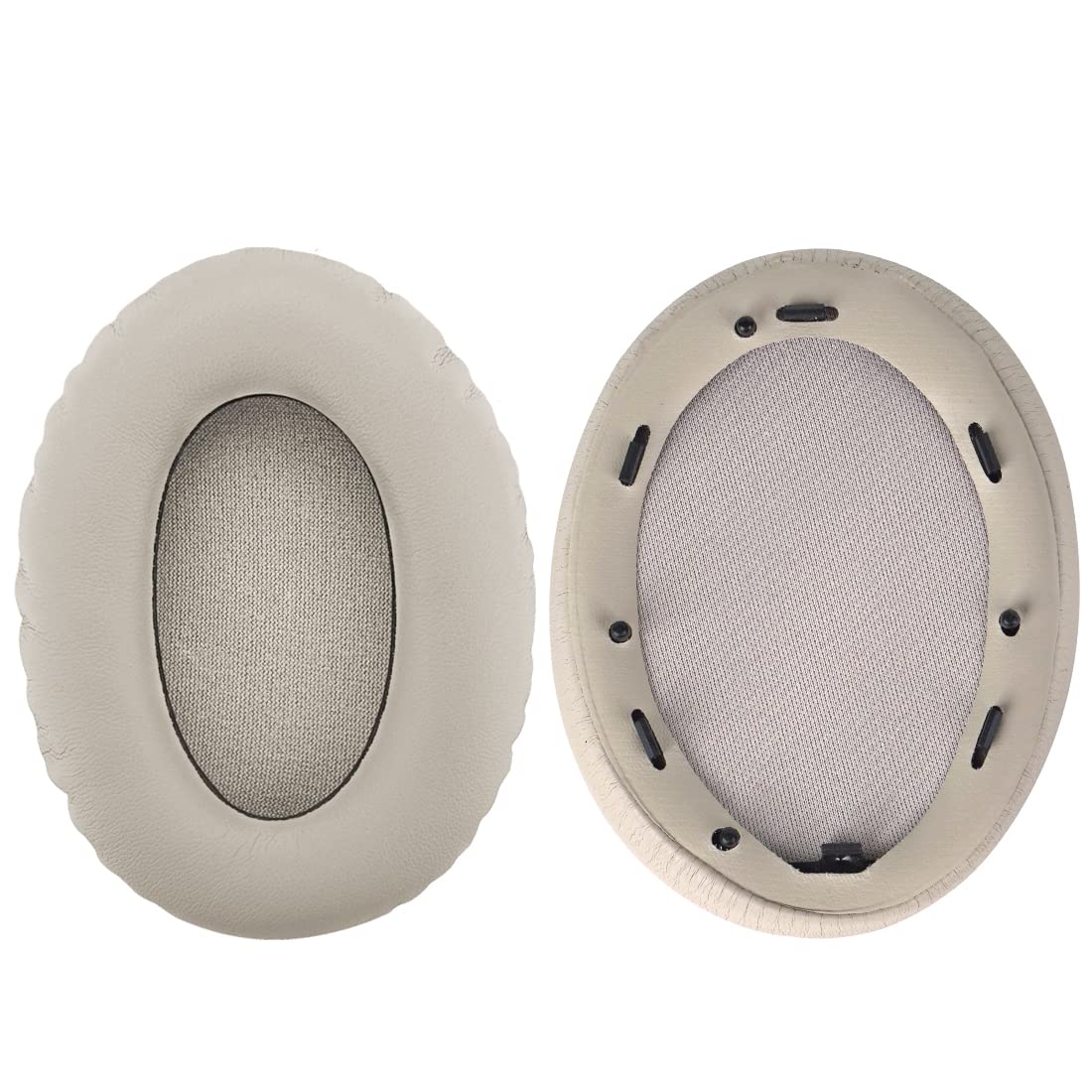Geekria QuickFit Protein Leather Replacement Ear Pads for Sony WH-1000XM3 Headphones - Premium Noise Isolation Ear Cushions, Comfortable Headset Earpads, Durable Ear Cups Repair Parts (Silver) - Perfect for Travel, Work & Gaming