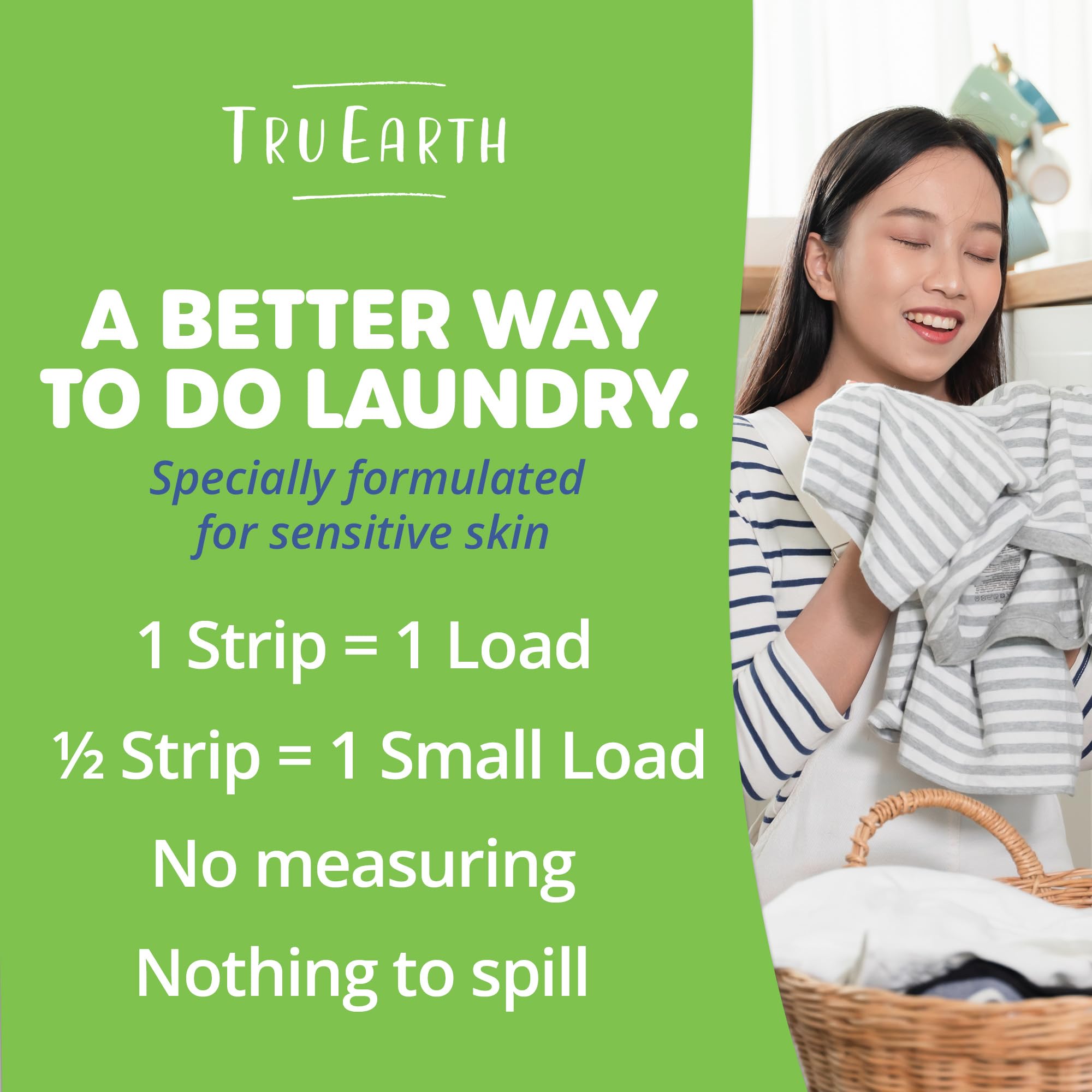 Eco-Friendly Tru Earth Laundry Detergent Sheets - Unscented, 384 Sheets (768 Loads) | Paraben-Free, Hypoallergenic | Compact, Liquidless & Travel-Friendly | Perfect for Home, Travel, and Eco-Conscious Families