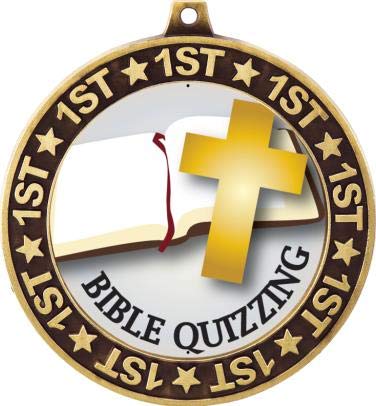 1st Place Gold Bible Quiz Medal - 2.75