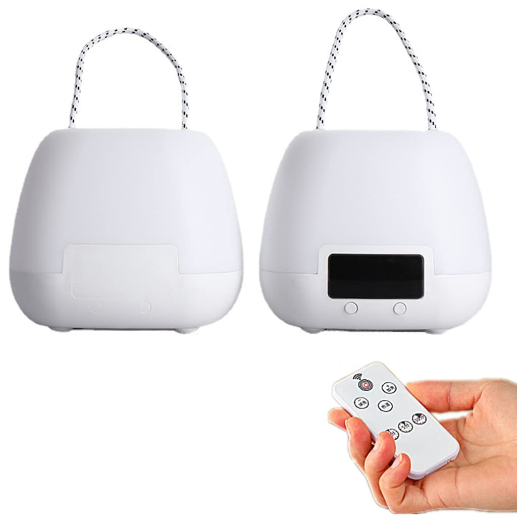 Rechargeable Wake Up Night Light with Alarm Clock - Portable 3-Way Dimmable Warm White Nursery Lamp for Kids Bedrooms, Bedside & Nightstand | Sleep Aid with Snooze Timer Mode for Bedtime, Nursing & Relaxation
