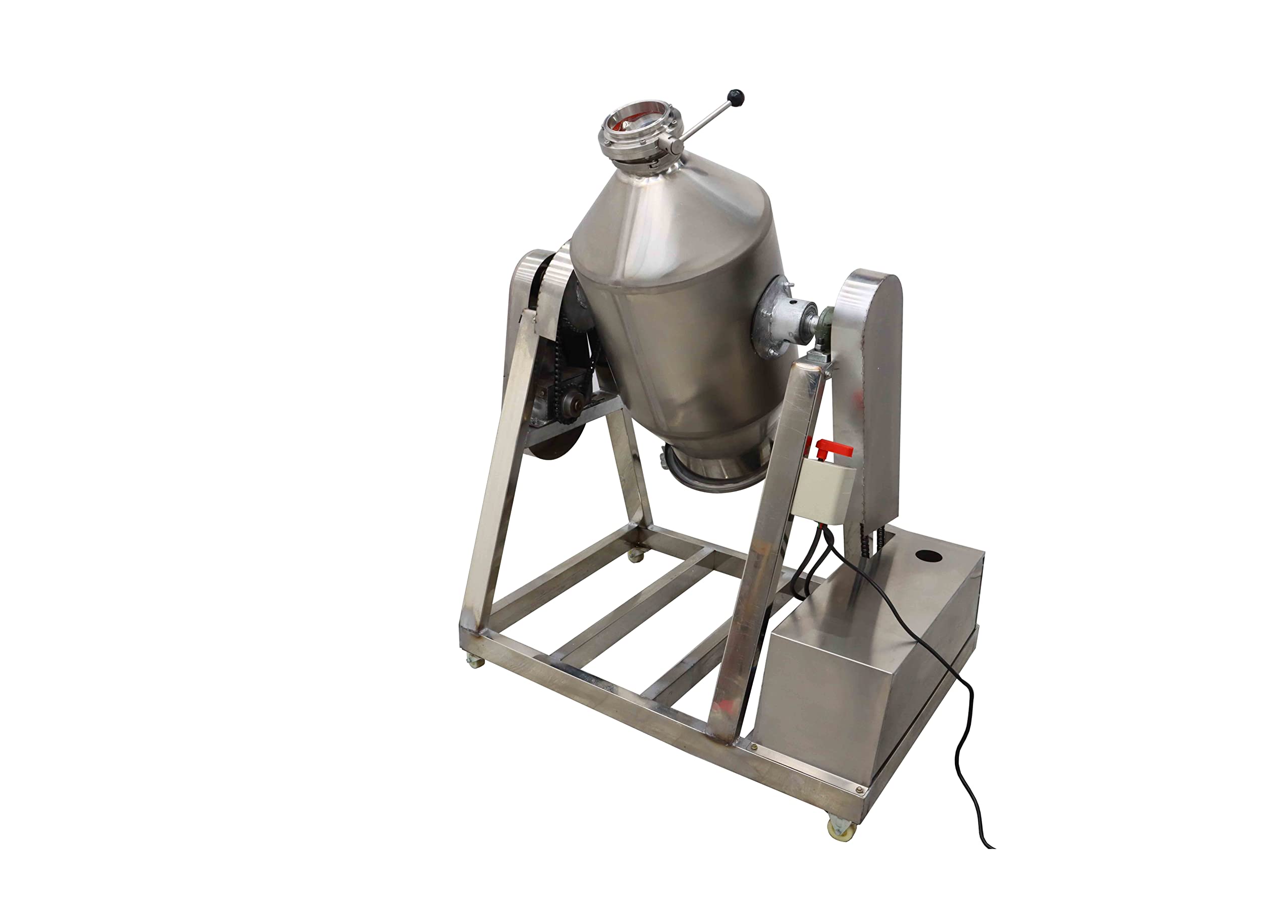INTSUPERMAI 100L Stainless Steel Dry Powder Mixer - 110V Industrial Blender for Metal, Food, Abrasive Materials | Perfect for Metallurgy, Pharmaceuticals & Bulk Powder Mixing