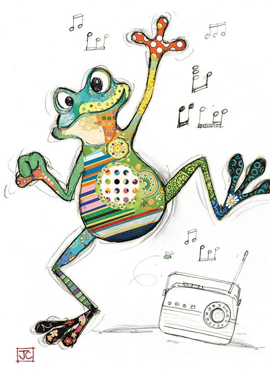Bug Art Greeting Card - Freddy Frog Design for Birthday, Thank You & Special Occasions | Unique Handmade Card for Nature Lovers