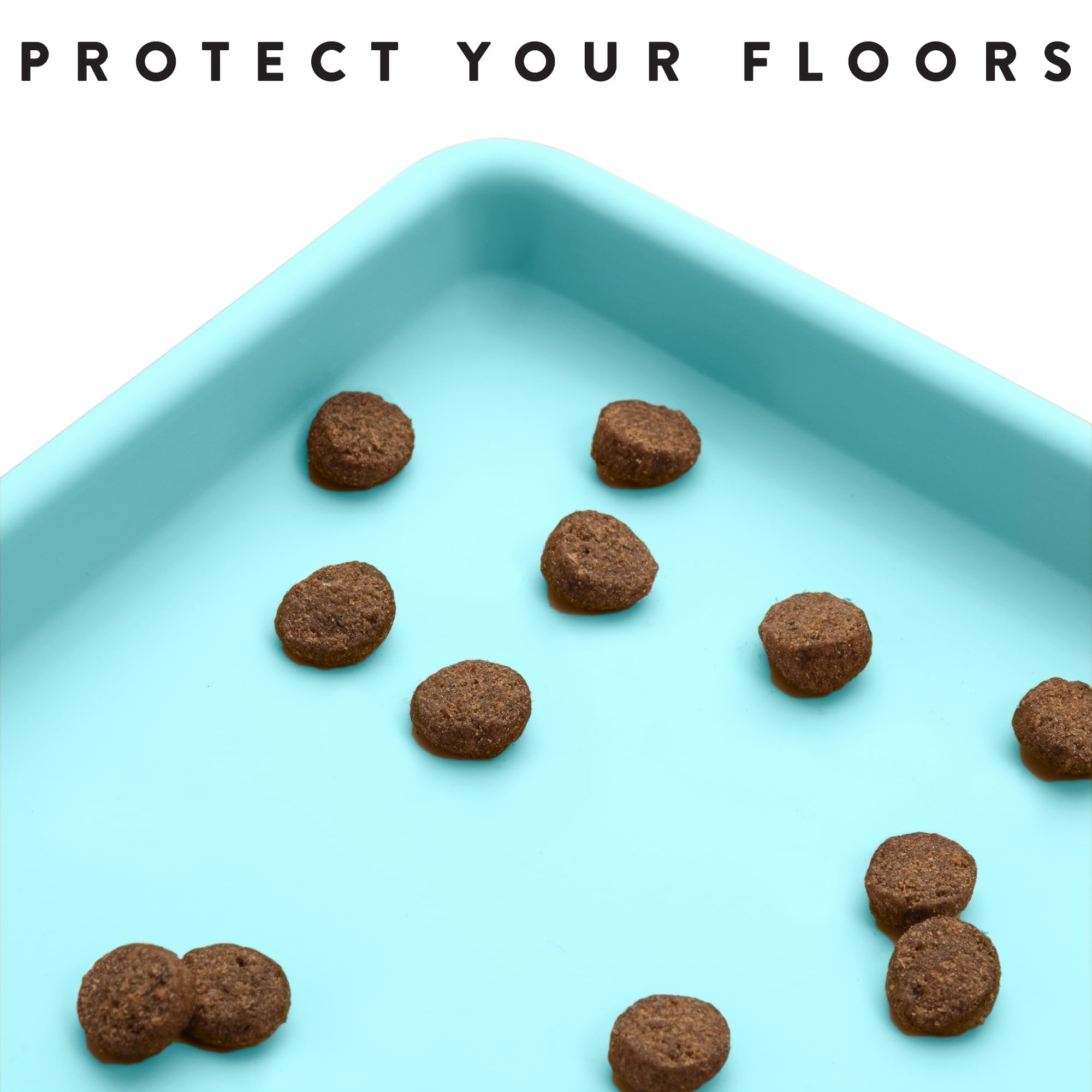 Premium CatGuru Silicone Cat Food Mat - Waterproof, Non-Slip Pet Feeding Mat for Small & Large Cats - Durable Placemat for Food Bowls, Water Dishes & Fountains (Small, Aruba) - Perfect for Messy Eaters & Multi-Pet Households