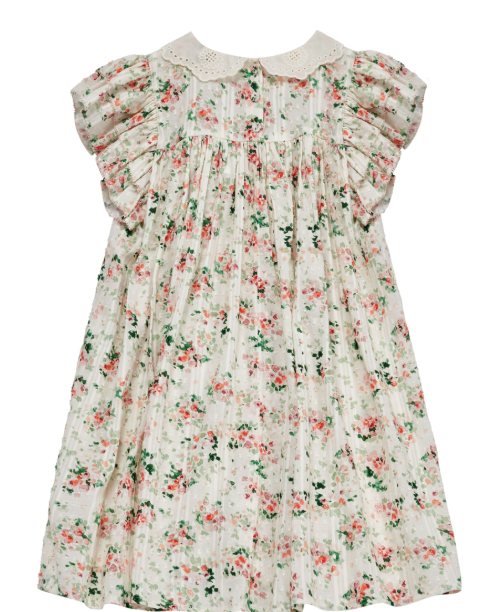 CERA UNA VOLTA Frankie Dress for Girls (Ages 2-10 Years) - Elegant Floral Party Dress for Birthday, Wedding & Special Occasions