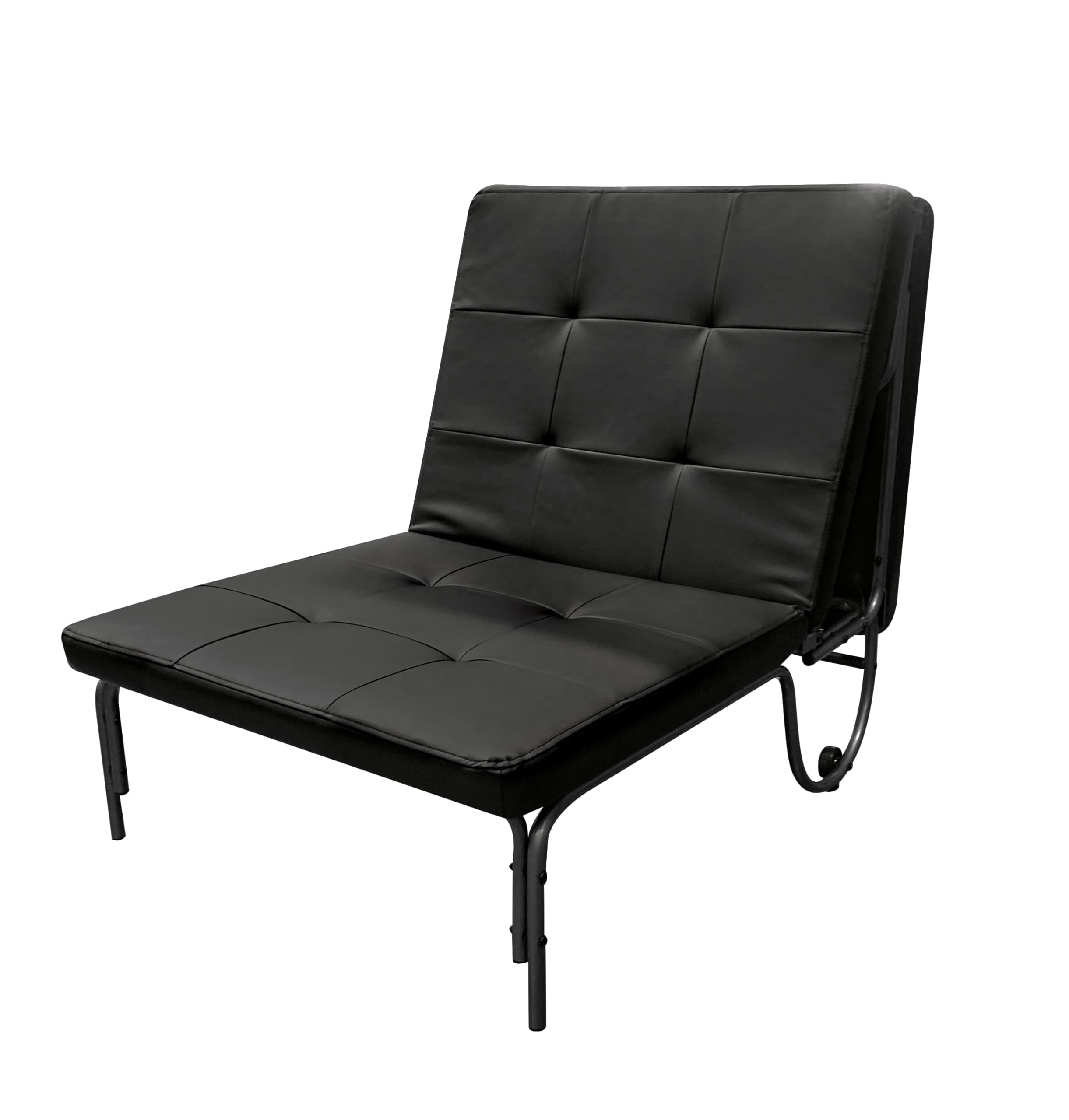 Acme Furniture Senon Futon Chair - Silver & Black Convertible Sleeper Sofa for Small Spaces | Perfect for Apartments, Dorms & Guest Rooms