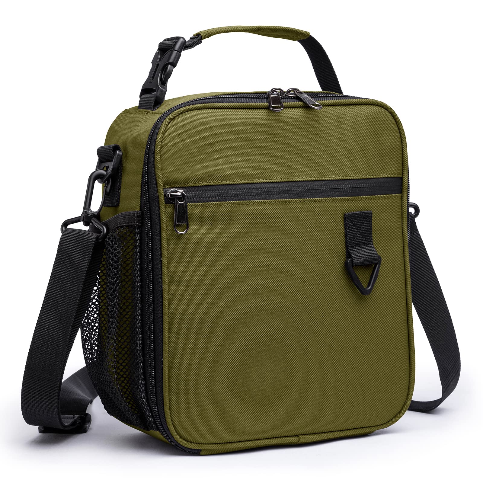 LYWEEM Insulated Lunch Bag for Men & Women - Soft Cooler for Work, School & Golf - Holds 12 Cans with Water Bottle Holder - Perfect for Office, Picnics & Outdoor Activities (Green)