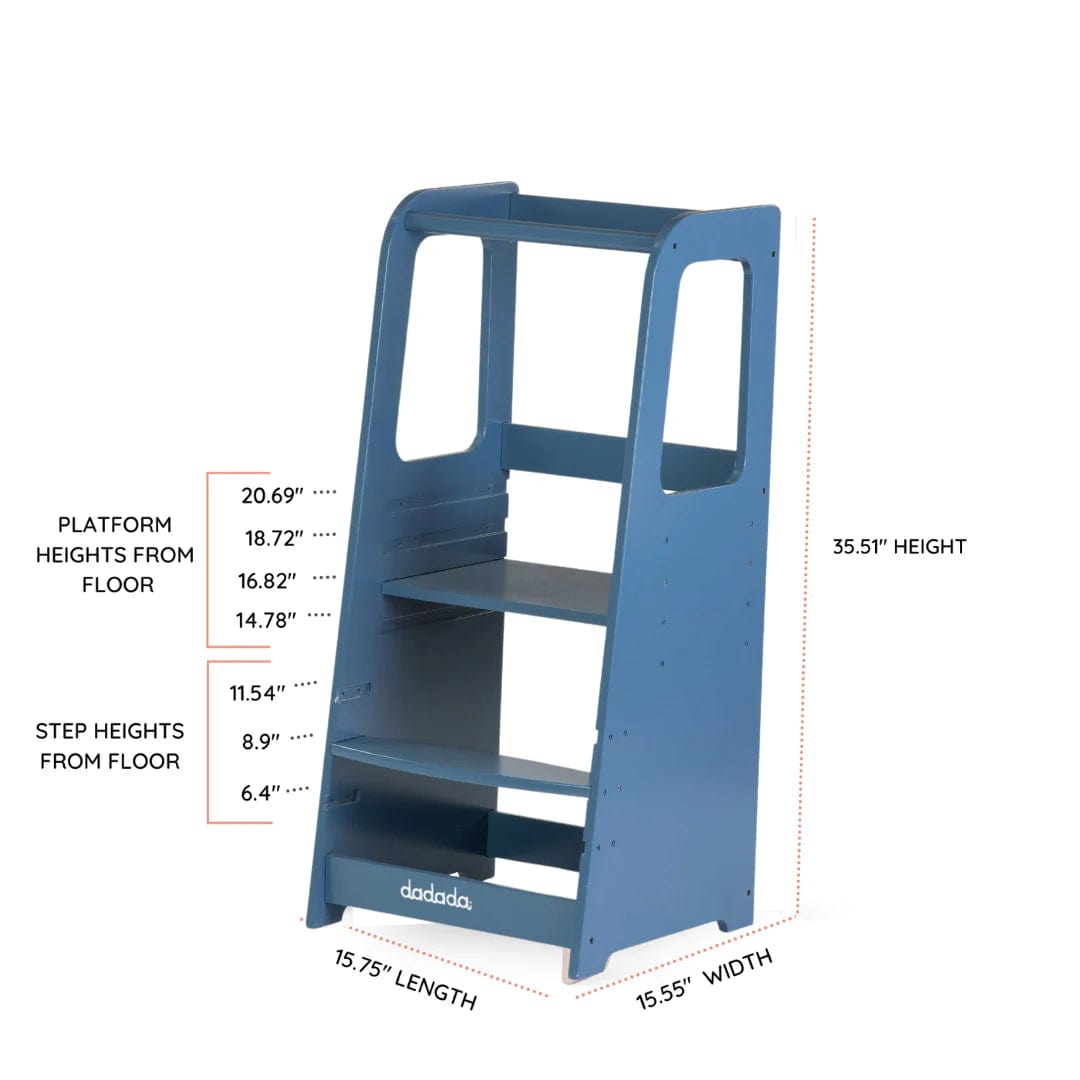Montessori Toddler Tower - Adjustable Wooden Learning Step Stool for Kids - Safe & Sturdy Kitchen Helper for Toddlers - Perfect for Baking, Cooking & Playtime Activities