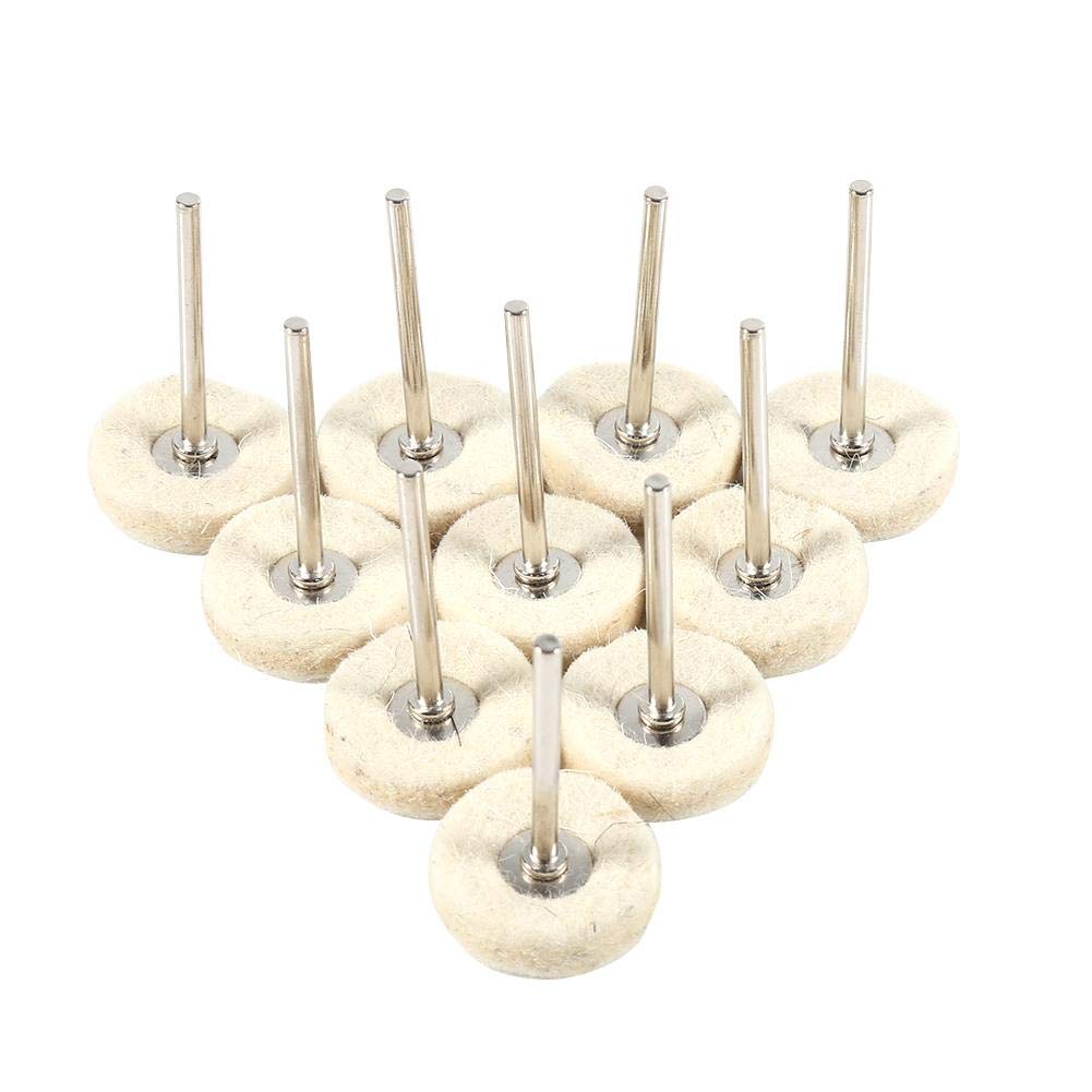 10PCS 25MM Wool Felt Polishing Buffing Drill Grinder Wheel Brushes With Handle - Rotary Tool Accessories for Metal, Wood & Jewelry Polishing - Perfect for DIY, Crafts & Professional Use