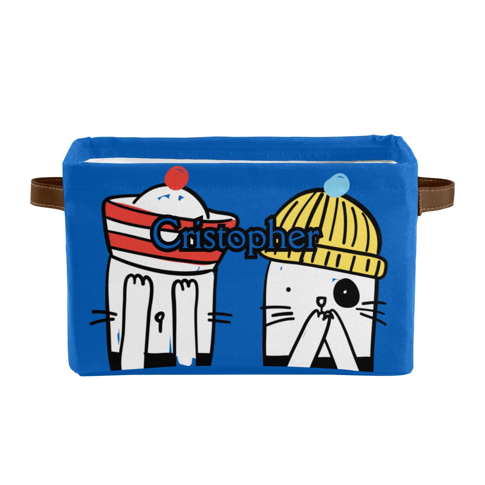 Personalized Cat Collapsible Storage Bins - Custom Decorative Closet Organizer with Handles, Foldable Rectangular Basket (1 Pack) - Perfect for Bedroom, Closet & Kids Toy Organization